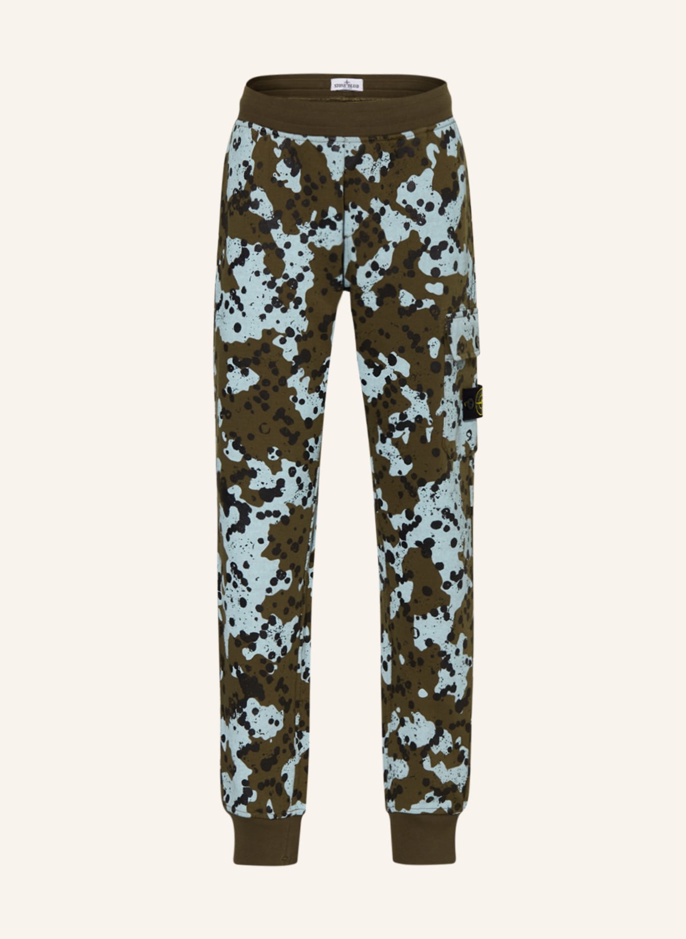 STONE ISLAND JUNIOR Sweatpants, Farbe: OLIV/ HELLBLAU/ SCHWARZ (Bild 1)