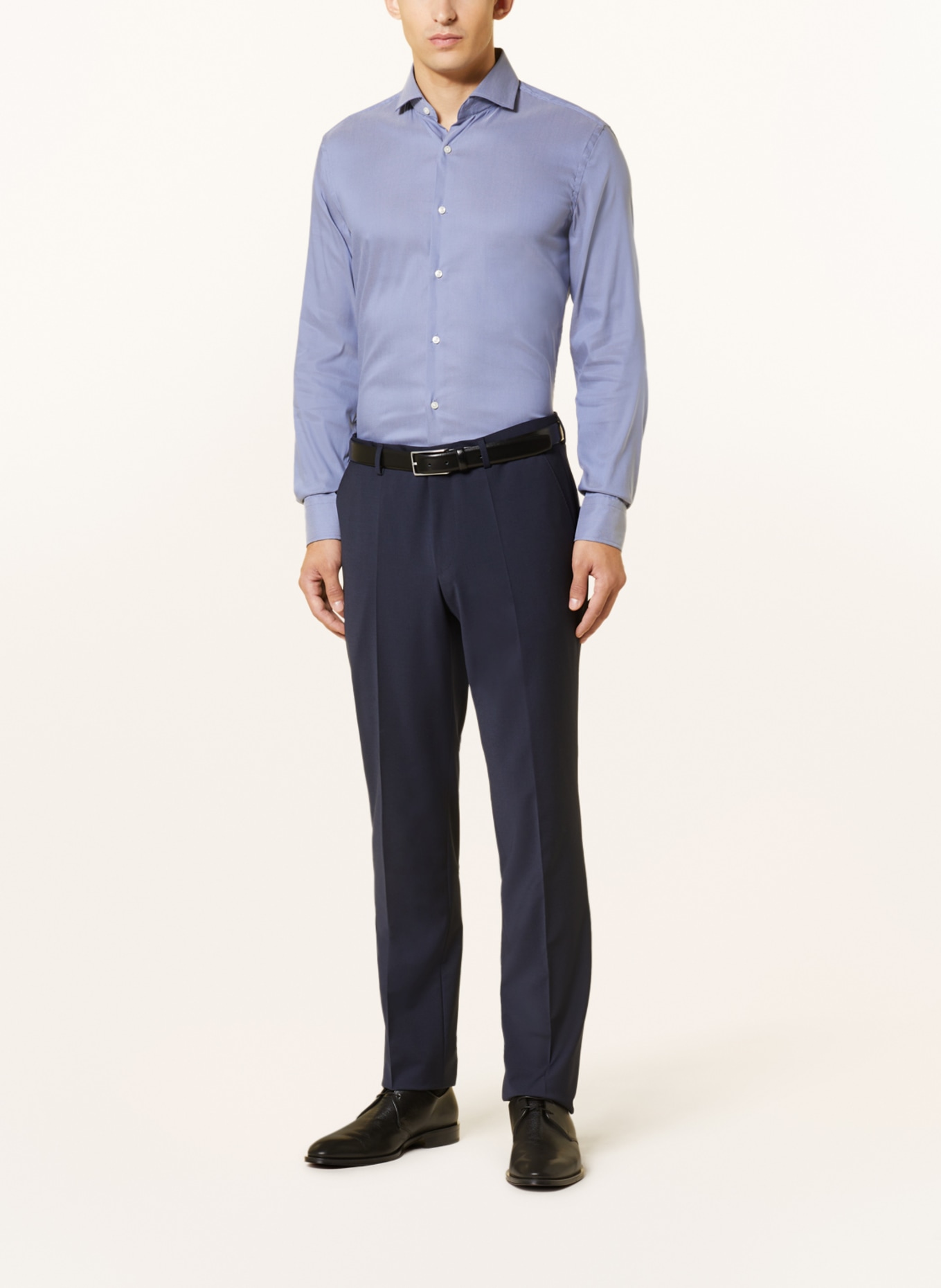 BOSS Piqué-Hemd HANK Slim Fit, Farbe: HELLBLAU (Bild 2)