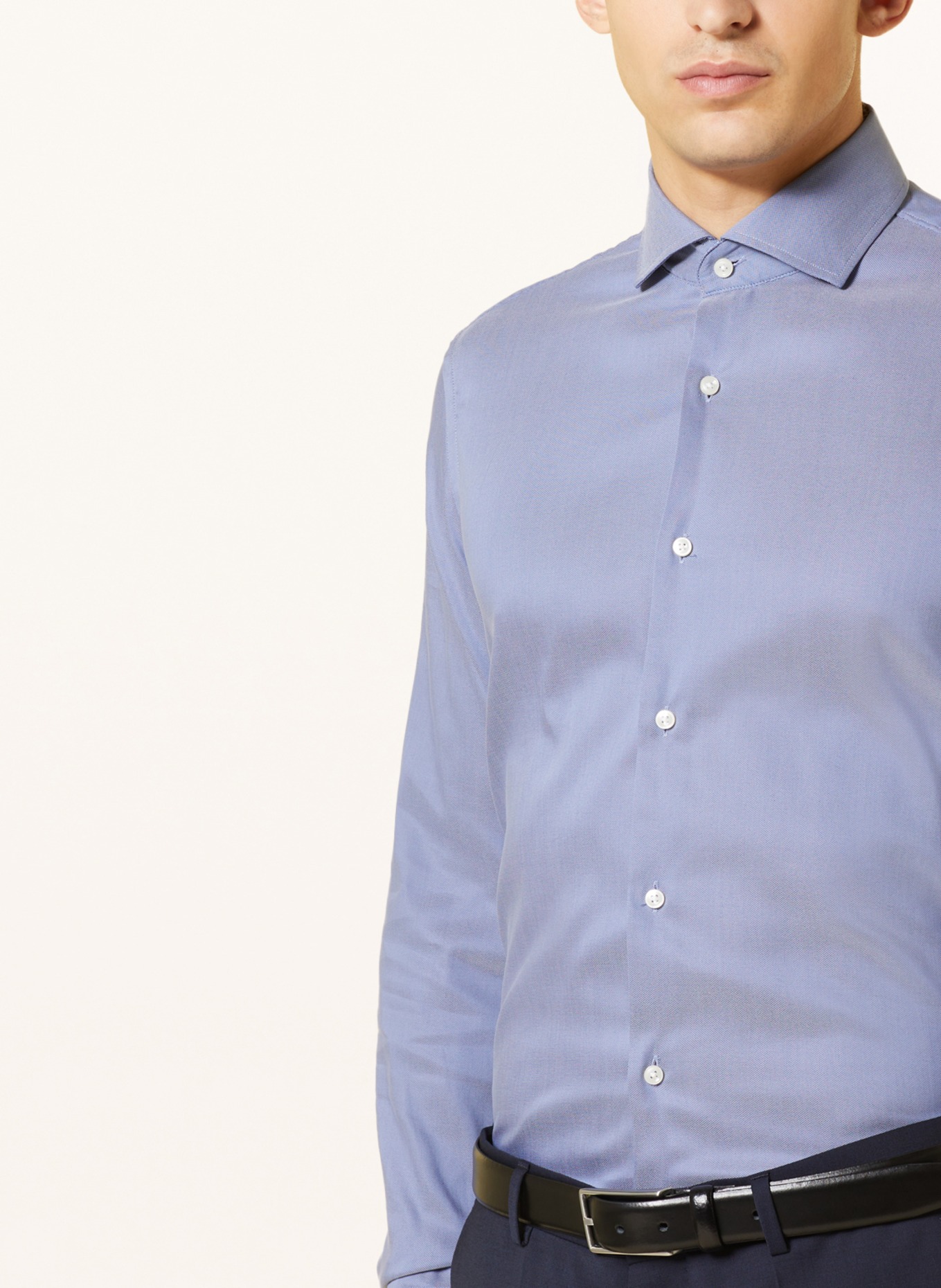 BOSS Piqué shirt HANK slim fit, Color: LIGHT BLUE (Image 4)