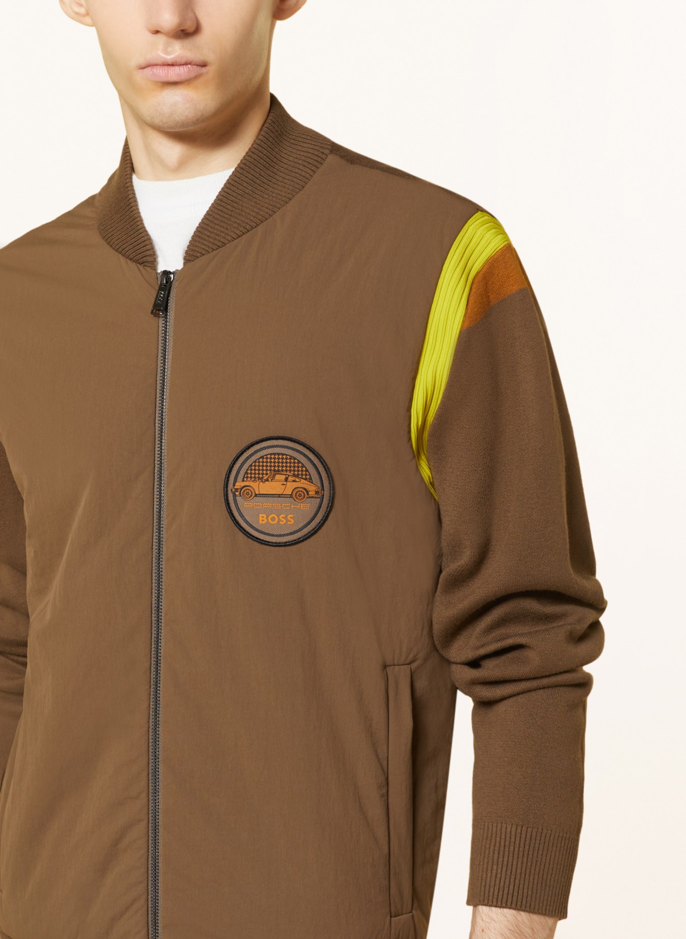 Hugo boss green bomber jacket store