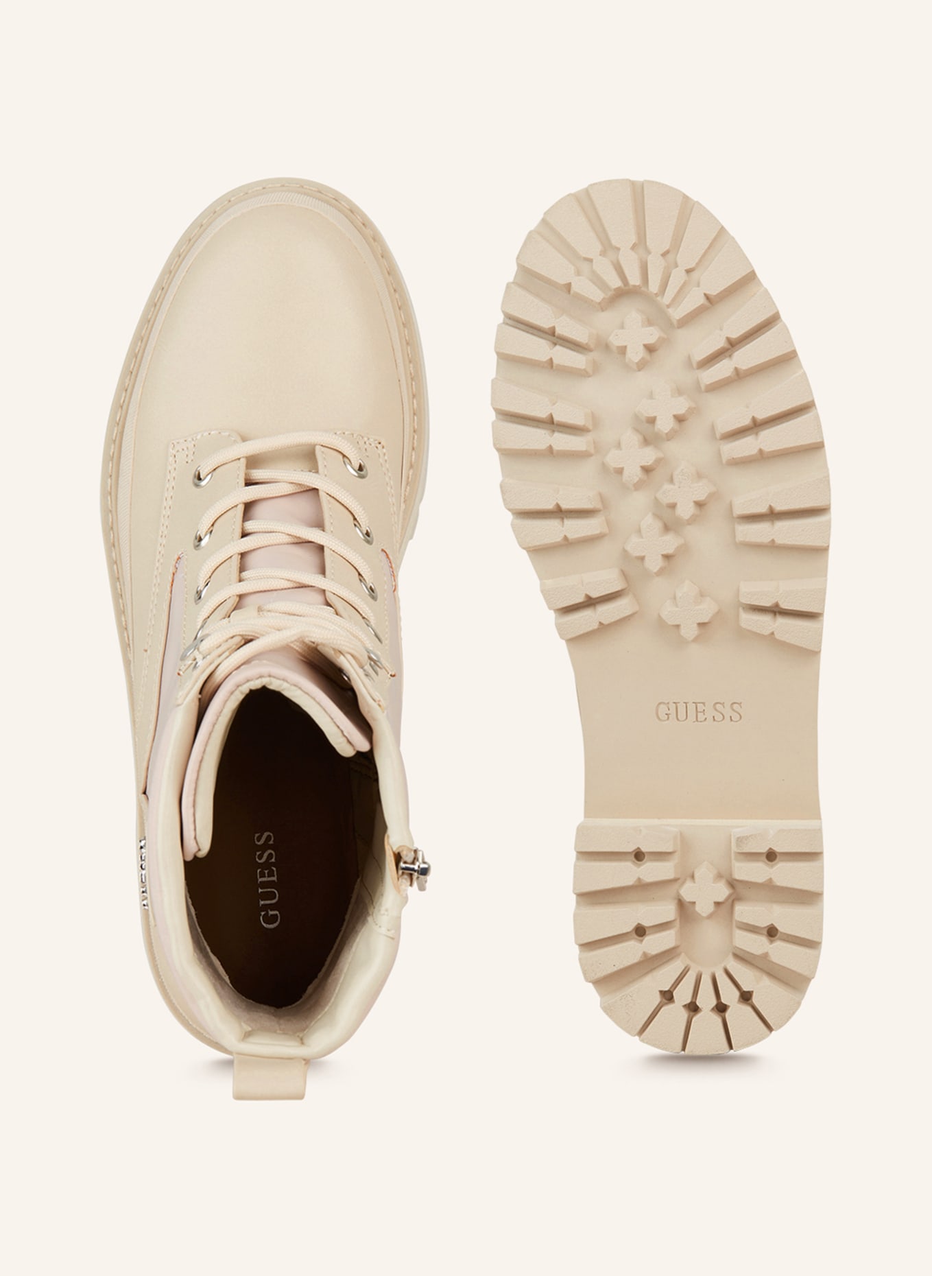 GUESS Lace-up boots BADA, Color: CREAM (Image 6)