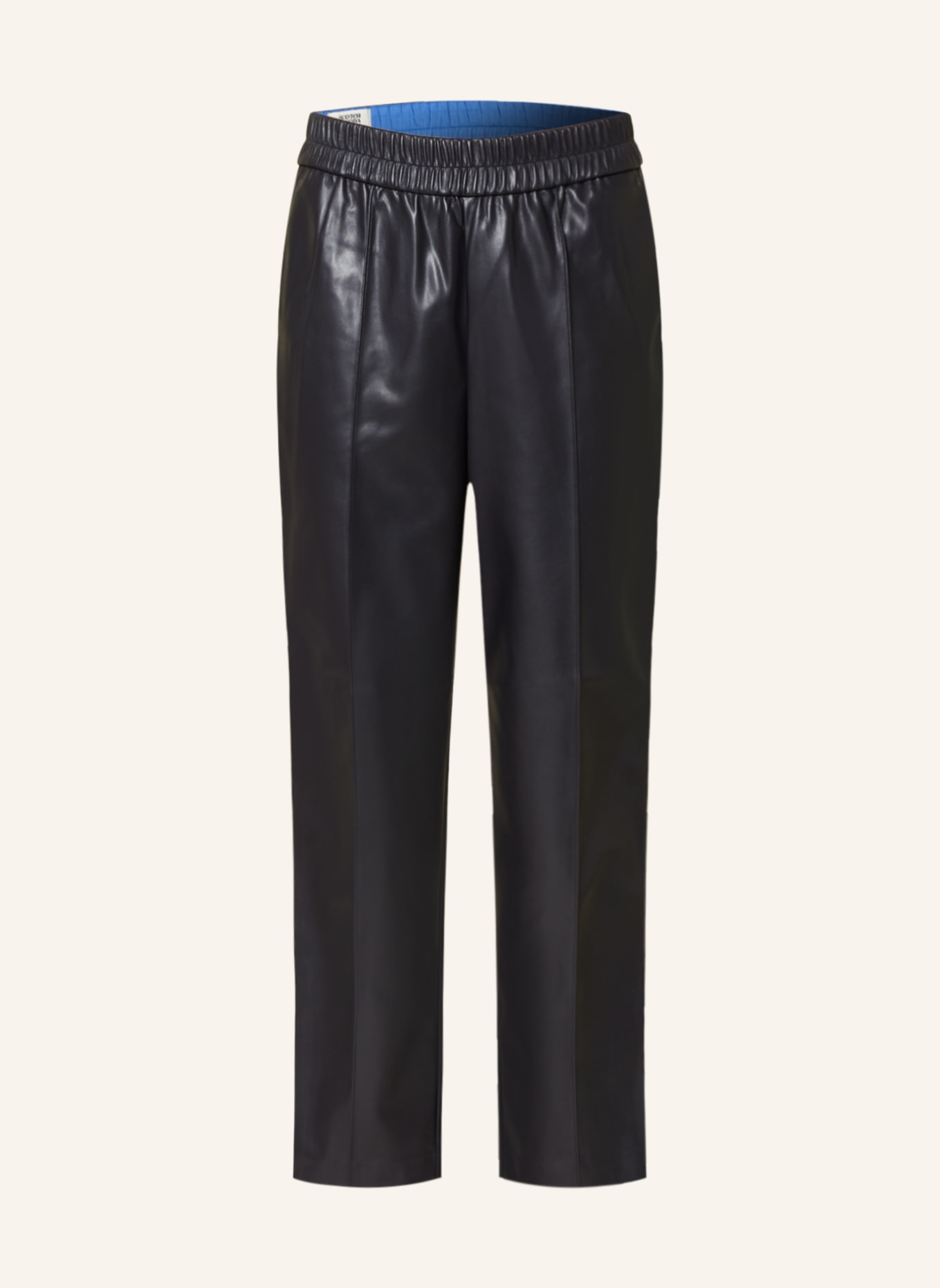 SCOTCH & SODA 7/8 trousers in leather look, Color: DARK BLUE (Image 1)