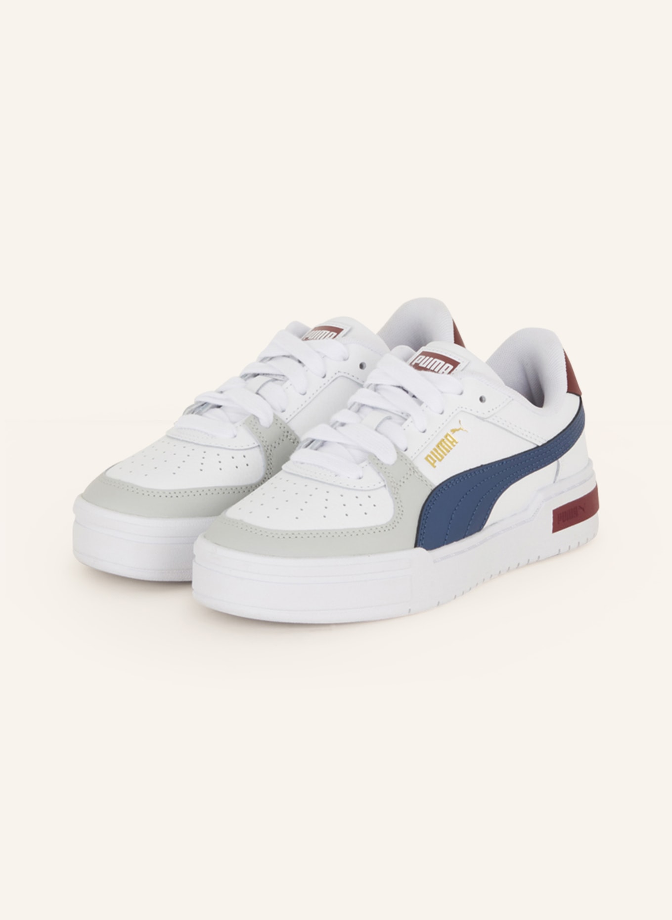 PUMA Sneakersy CA PRO BLOCK: BÍLÁ / SVĚTLE ŠEDÁ / TMAVĚ MODRÁ