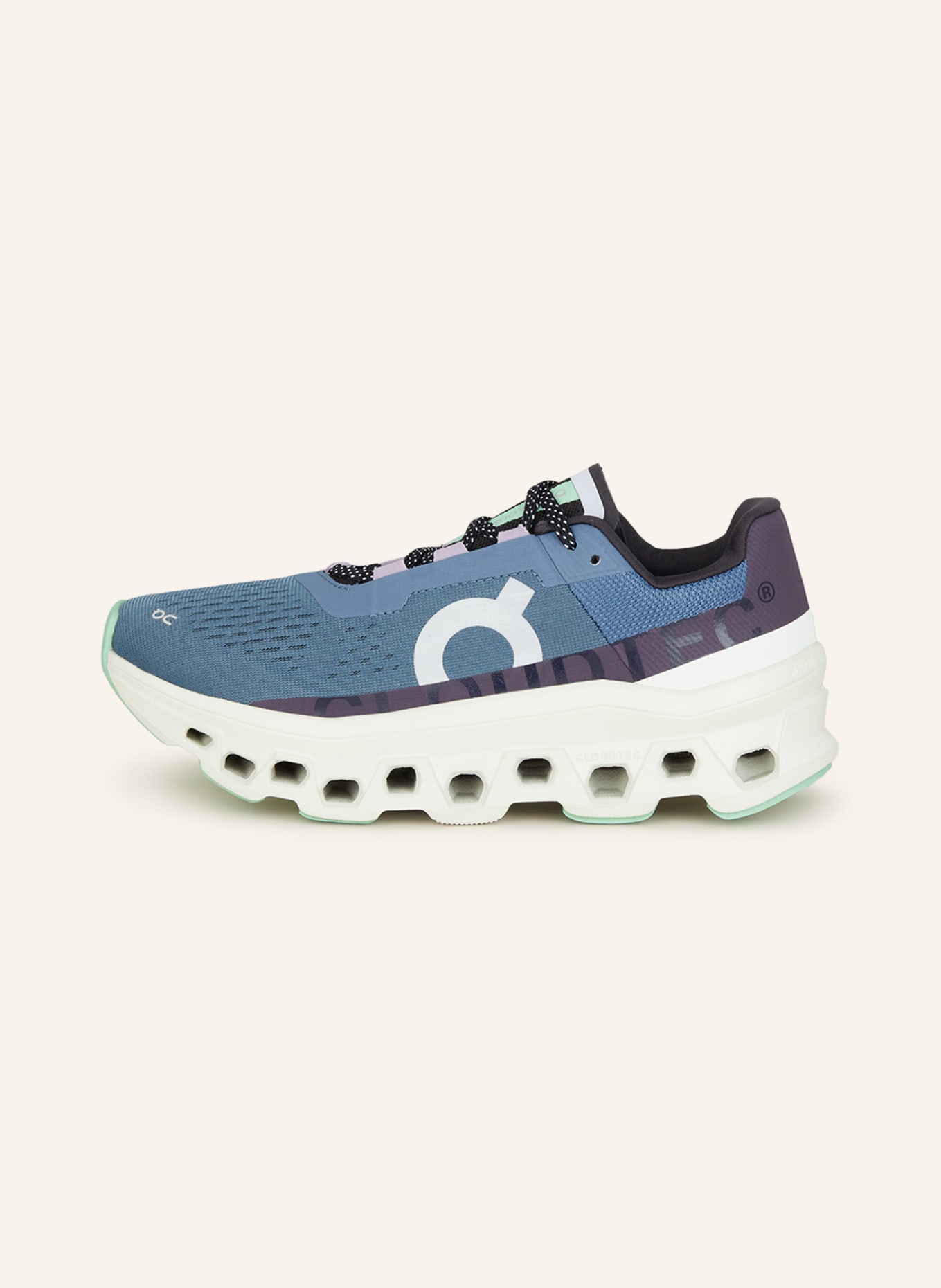 On Running shoes CLOUDMONSTER, Color: BLUE GRAY/ BLACK/ MINT (Image 4)