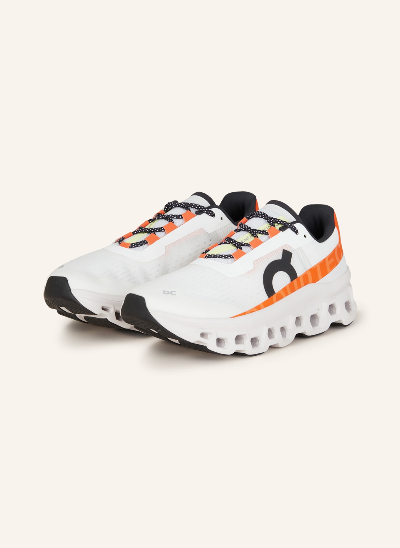 On Running shoes CLOUDMONSTER, Color: WHITE/ ORANGE/ DARK GRAY (Image 1)
