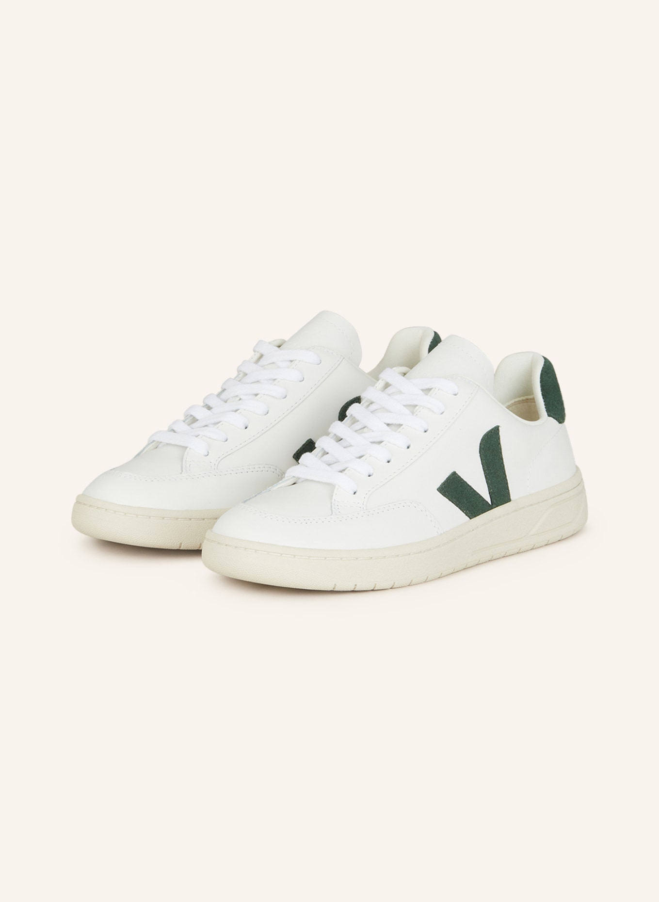 VEJA Sneakers V-12, Color: WHITE/ GREEN (Image 1)