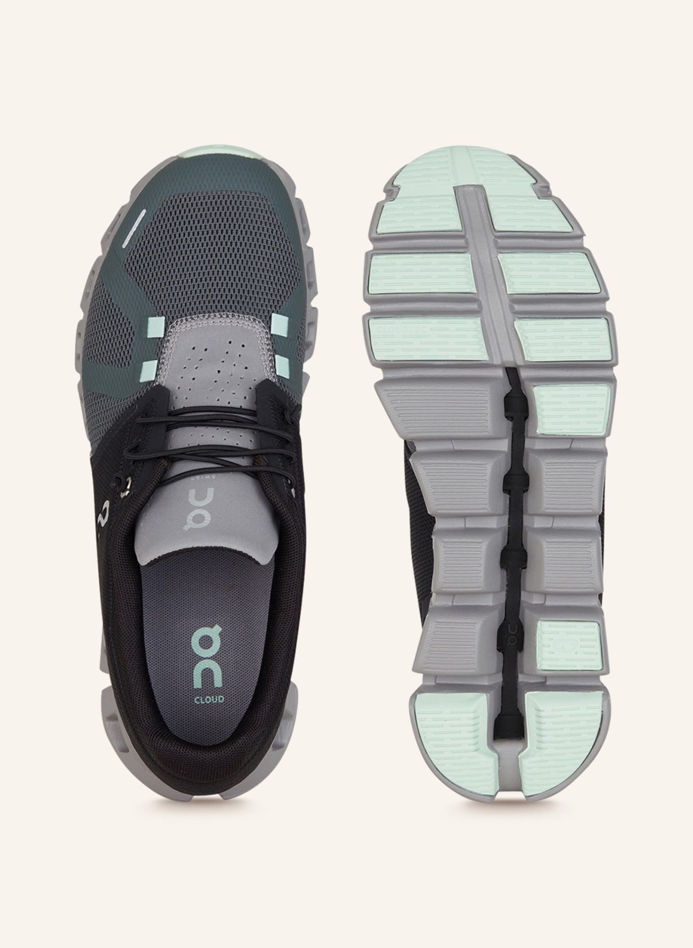 On Sneakers CLOUD 5, Color: BLACK/ GRAY (Image 5)