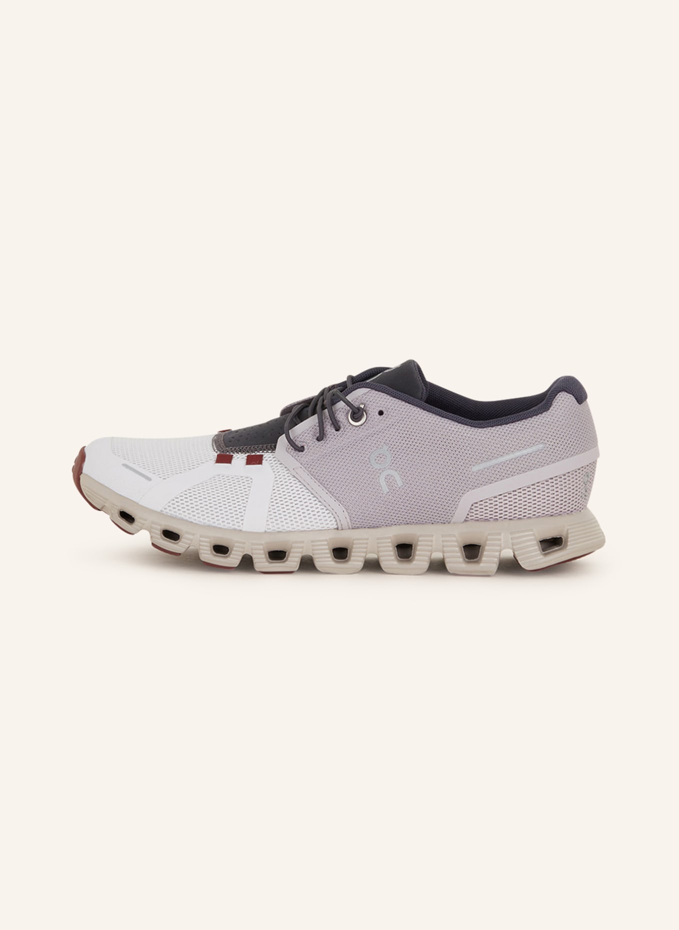 On Sneakers CLOUD 5, Color: WHITE/ LIGHT PURPLE (Image 4)