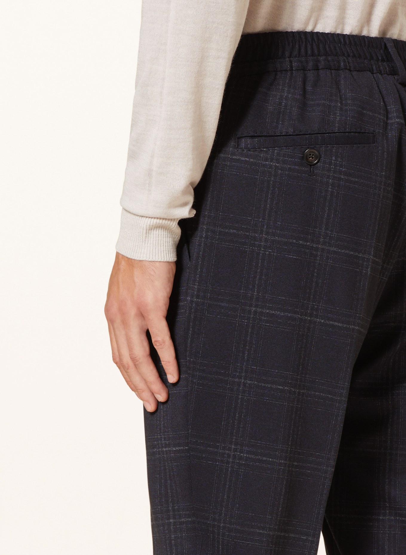 JOOP! Spodnie garniturowe BAXX slim fit z dżerseju, Kolor: 405 Dark Blue                  405 (Obrazek 6)