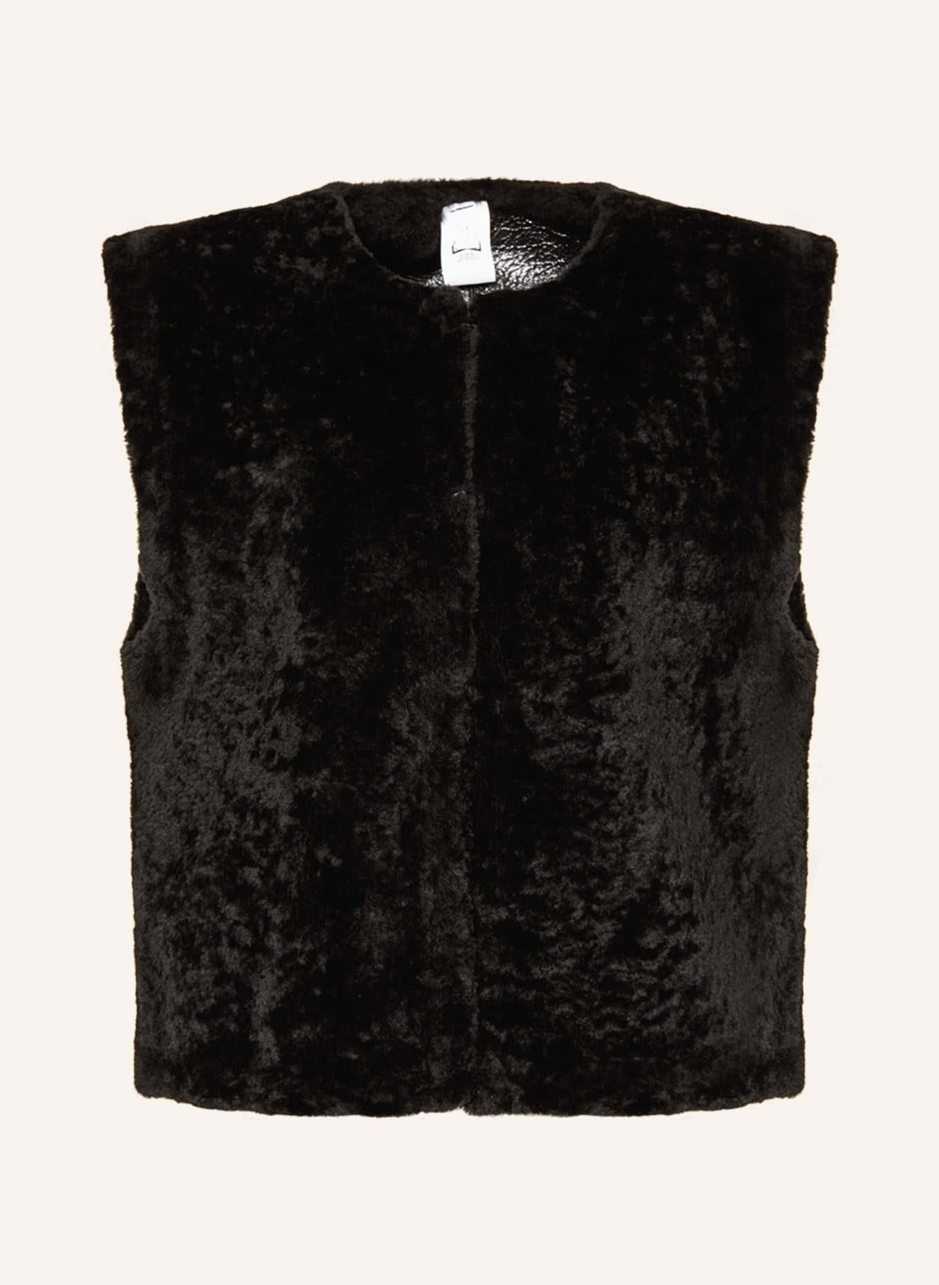 JET SET Lambskin vest SVENJA, Color: BLACK (Image 1)