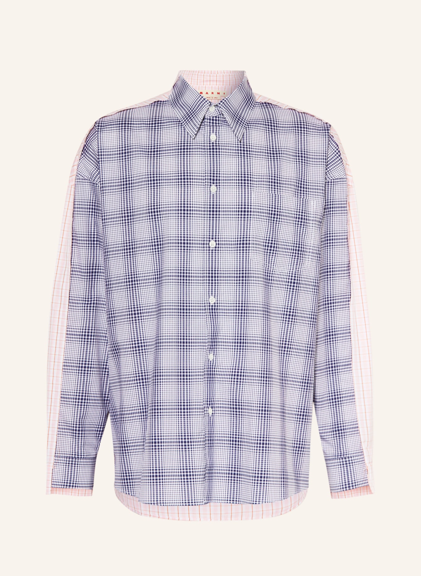 MARNI Shirt comfort fit, Color: WHITE/ DARK BLUE/ PINK (Image 1)