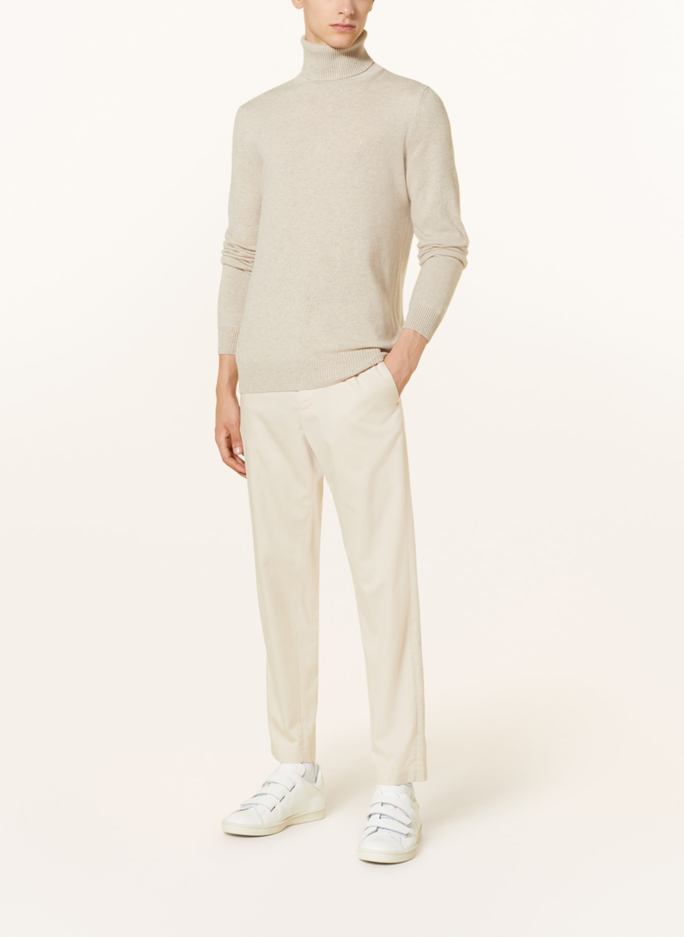 DANIELE FIESOLI Turtleneck sweater in cashmere, Color: BEIGE (Image 2)