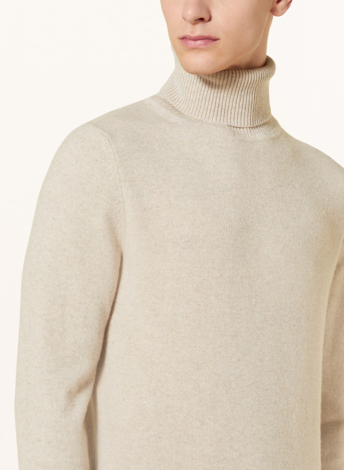 DANIELE FIESOLI Turtleneck sweater in cashmere, Color: BEIGE (Image 4)