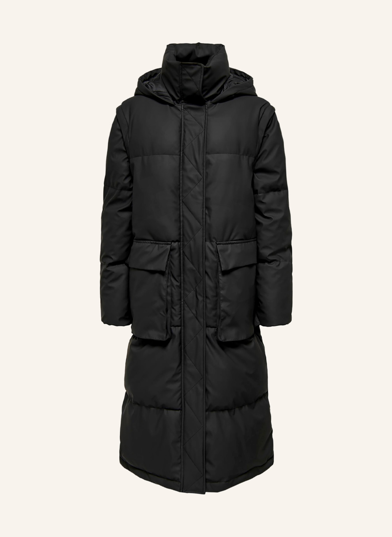 ONLY 2-in-1-quilted coat, Color: BLACK (Image 1)