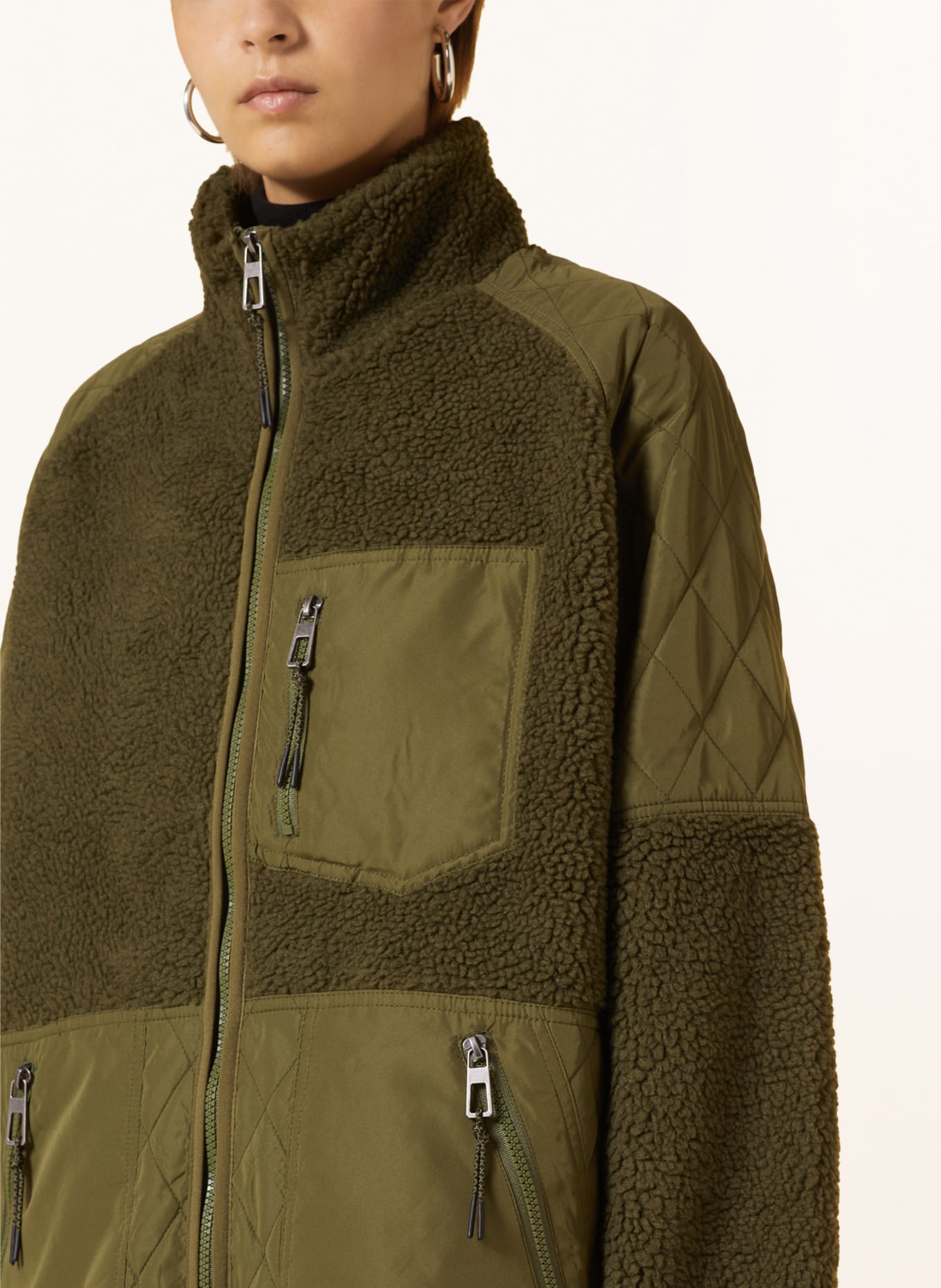 ONLY Coat in mixed materials, Color: OLIVE (Image 4)