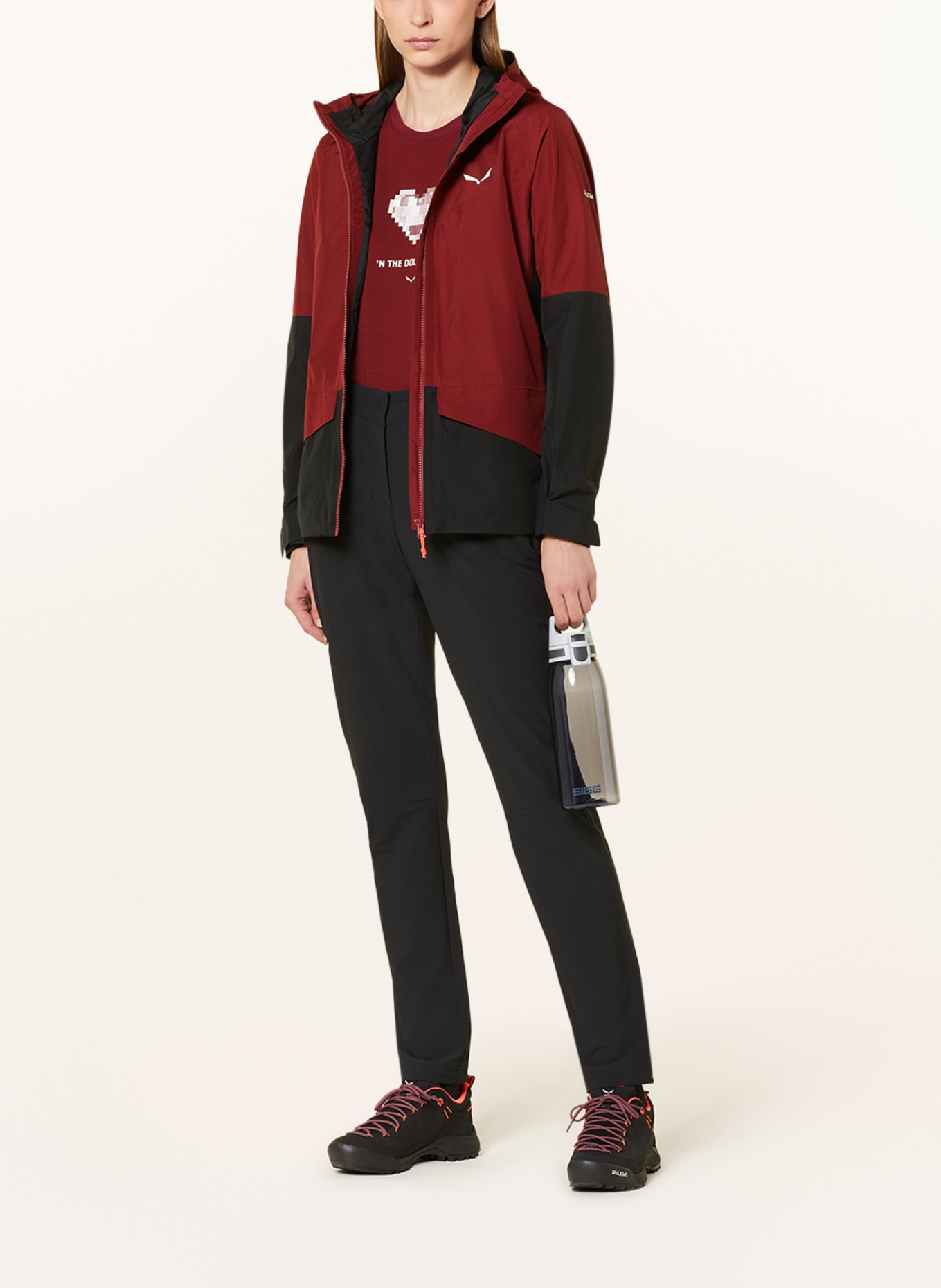 SALEWA Outdoor jacket PUEZ 2L GORE-TEX®, Color: DARK RED/ BLACK (Image 2)