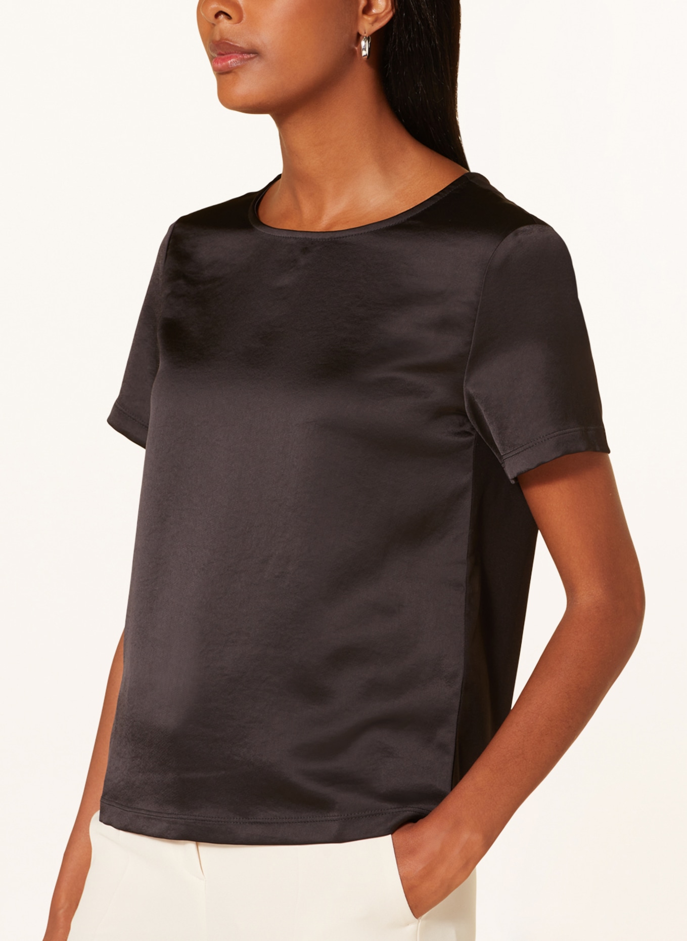 WEEKEND MaxMara Shirt blouse GILBERT made of satin, Color: BLACK (Image 4)