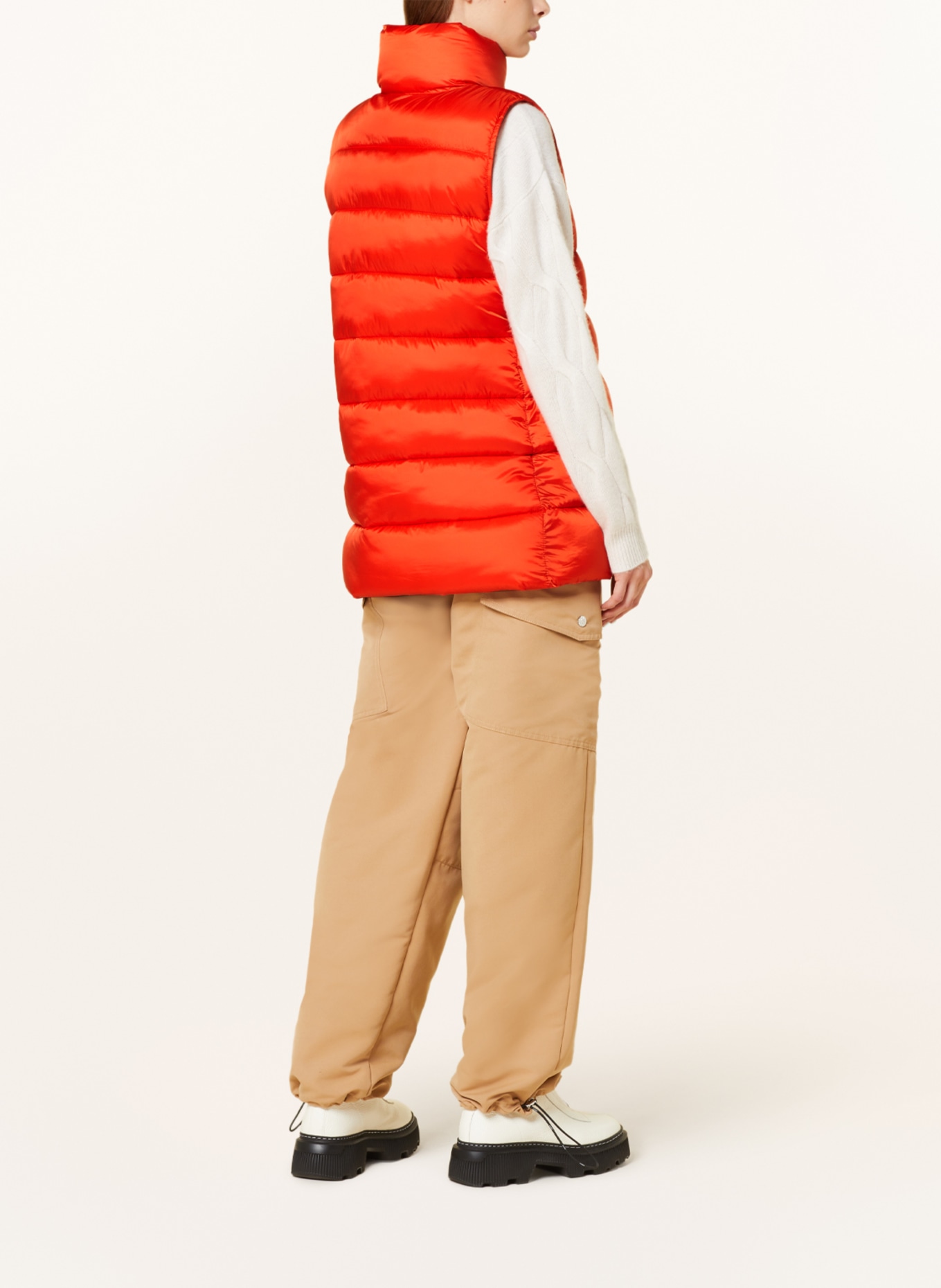 SAVE THE DUCK Quilted vest IRIS CORAL, Color: DARK ORANGE (Image 3)