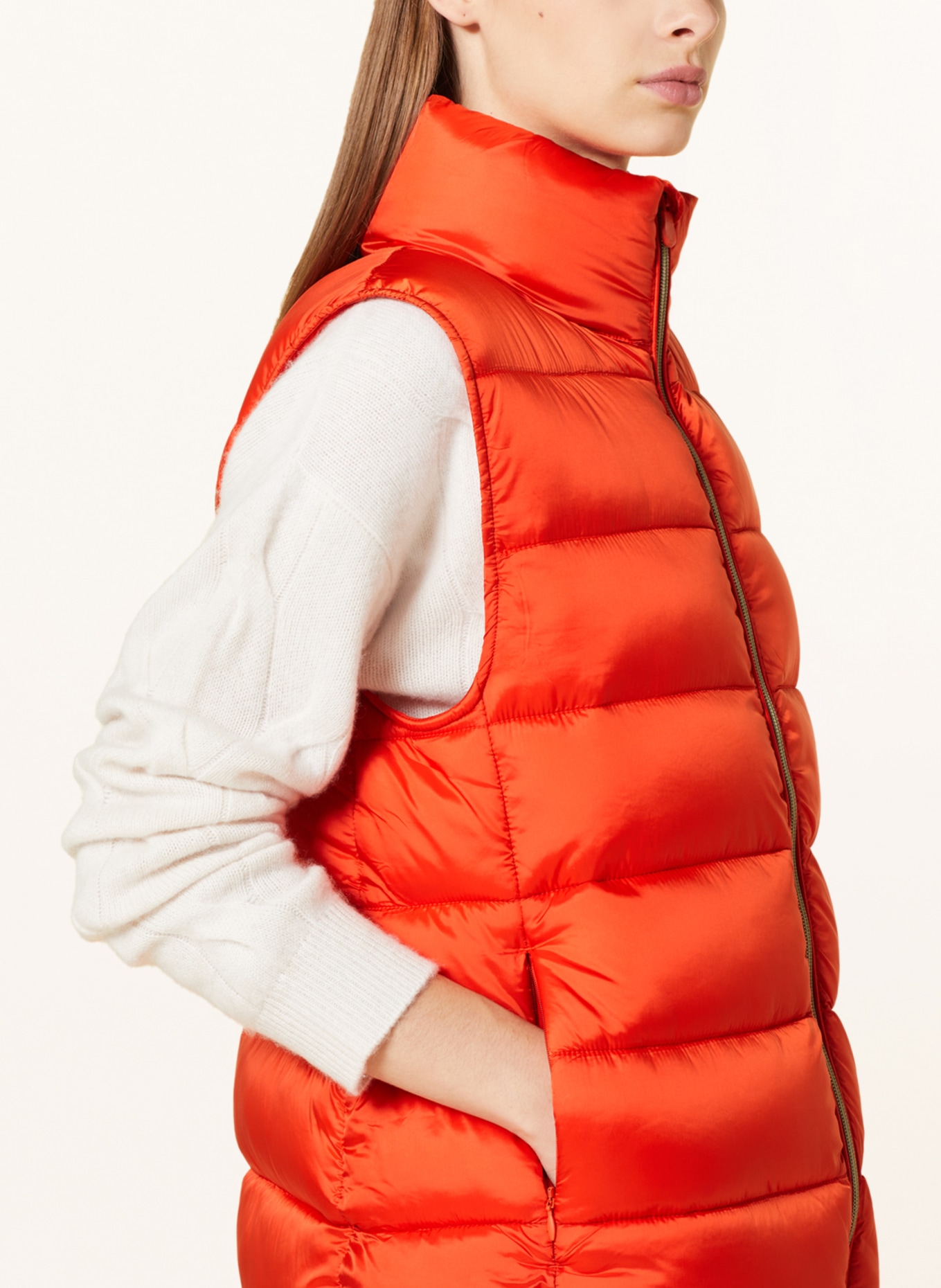 SAVE THE DUCK Quilted vest IRIS CORAL, Color: DARK ORANGE (Image 4)