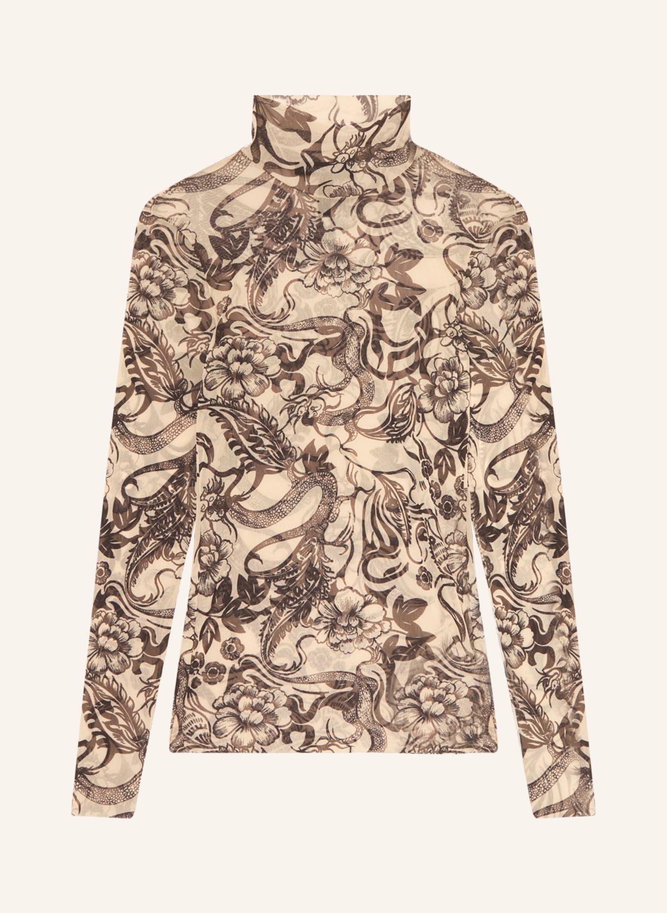 MARC CAIN Long sleeve shirt in mesh, Color: 155 almond blossom (Image 1)