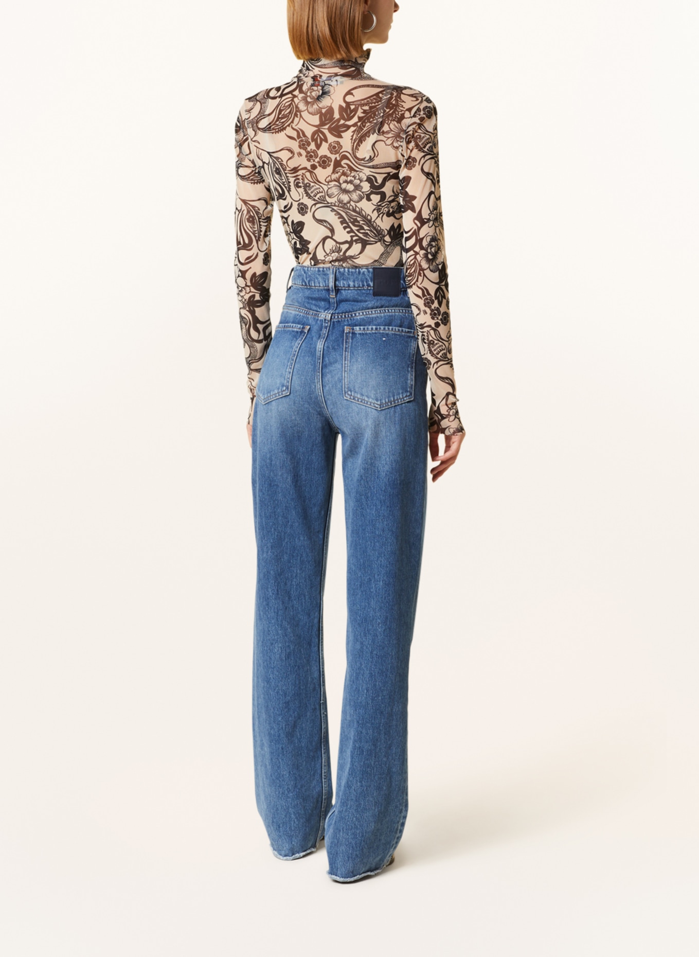 MARC CAIN Long sleeve shirt in mesh, Color: 155 almond blossom (Image 3)