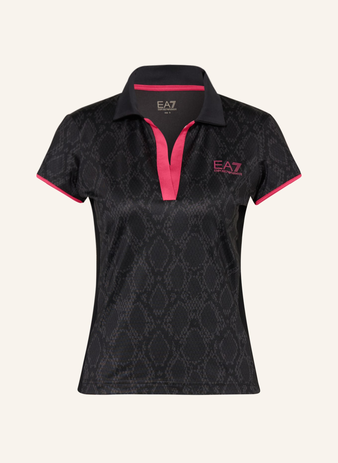 EA7 EMPORIO ARMANI Performance polo shirt, Color: BLACK/ GRAY/ PINK (Image 1)