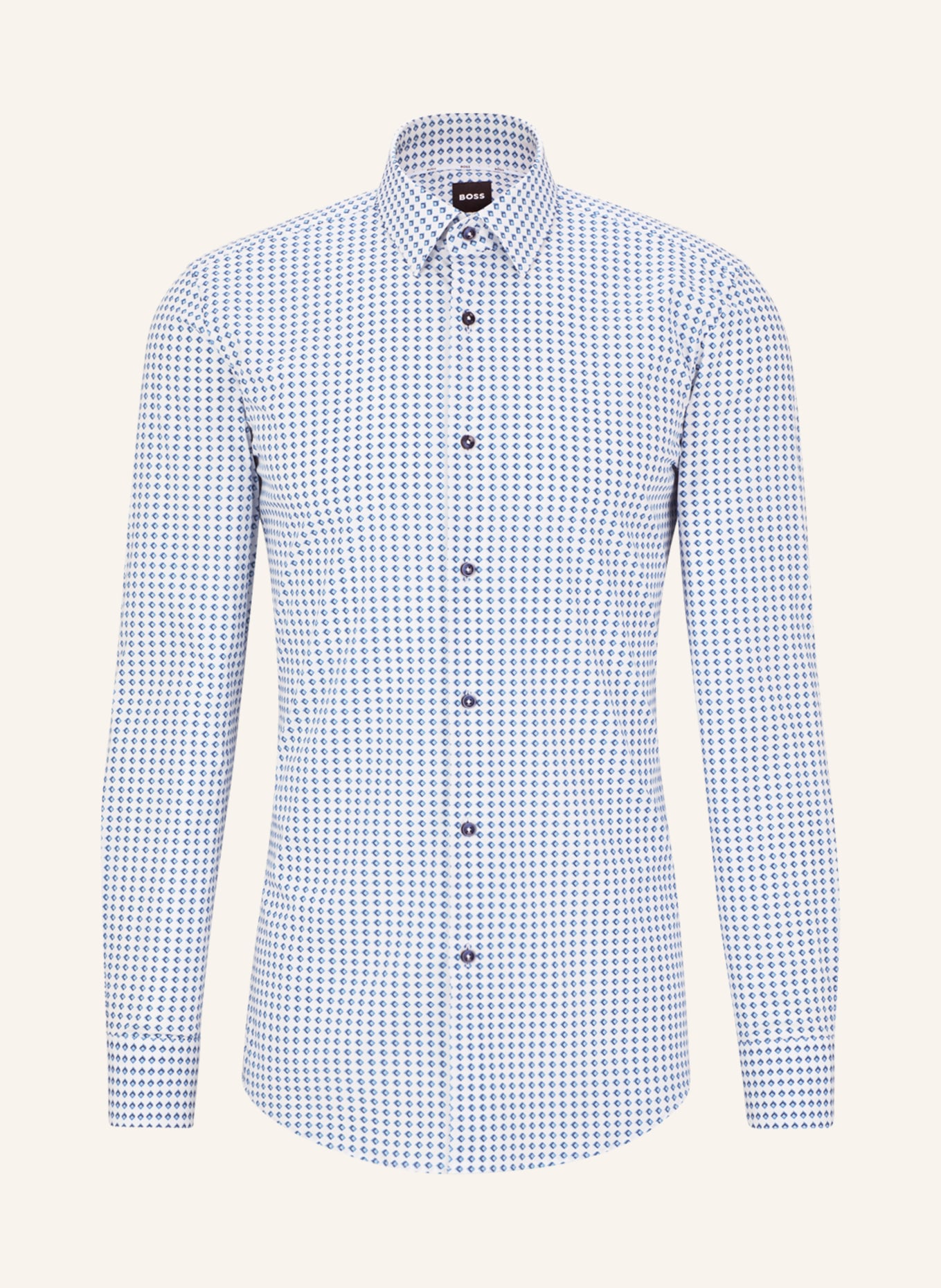 BOSS Shirt HANK slim fit, Color: WHITE/ LIGHT BLUE/ DARK BLUE (Image 1)