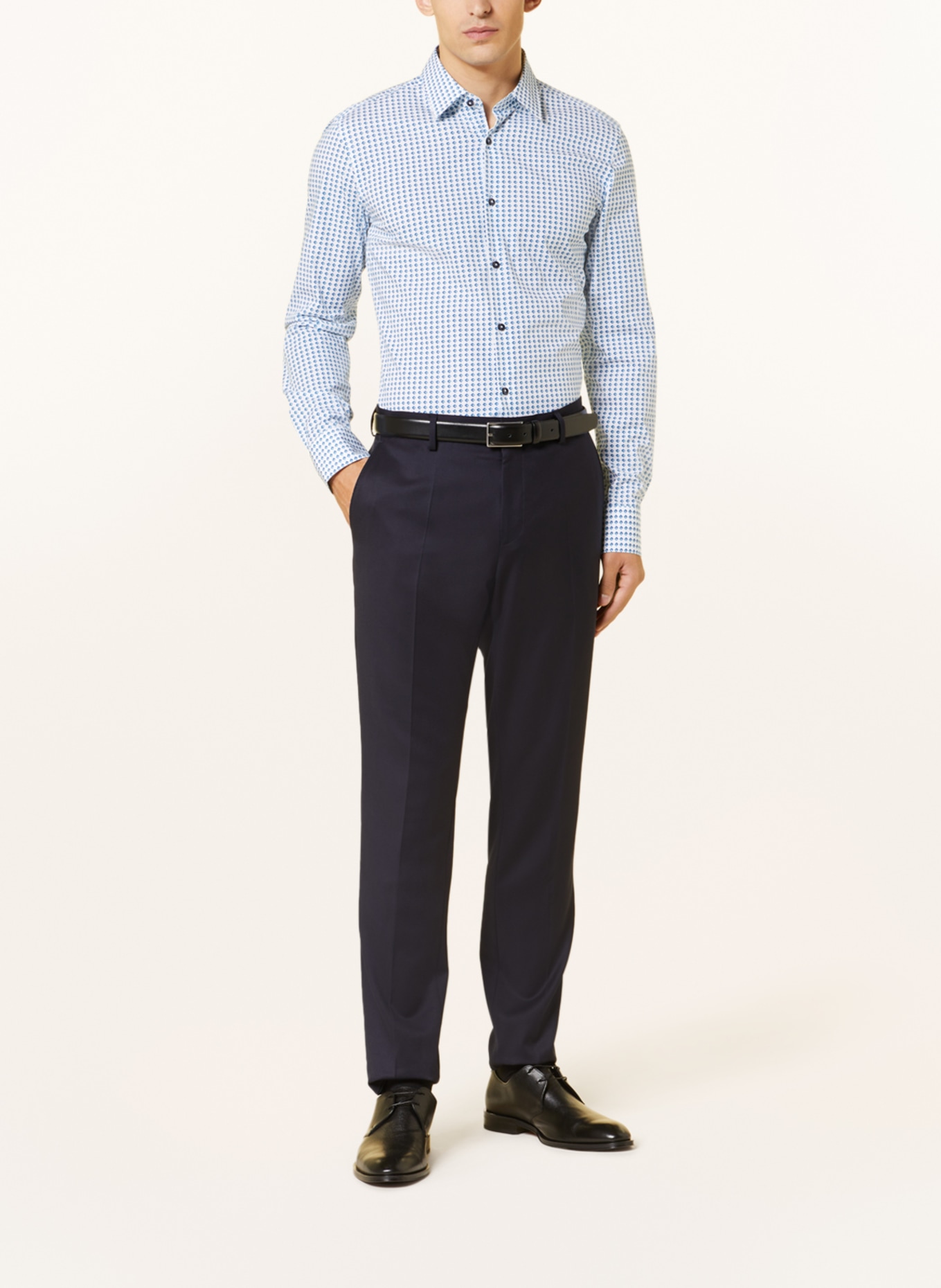 BOSS Shirt HANK slim fit, Color: WHITE/ LIGHT BLUE/ DARK BLUE (Image 2)