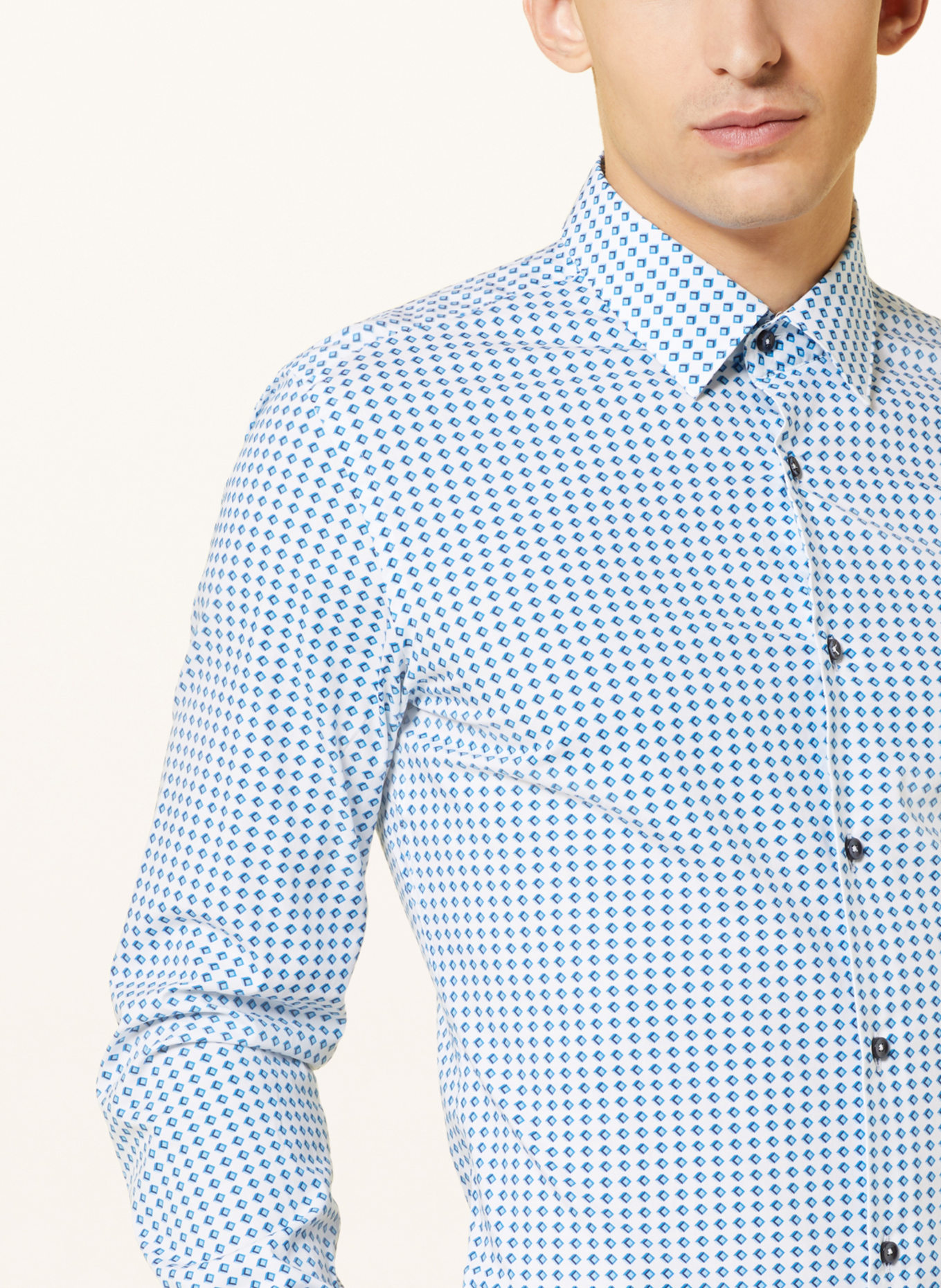 BOSS Shirt HANK slim fit, Color: WHITE/ LIGHT BLUE/ DARK BLUE (Image 4)