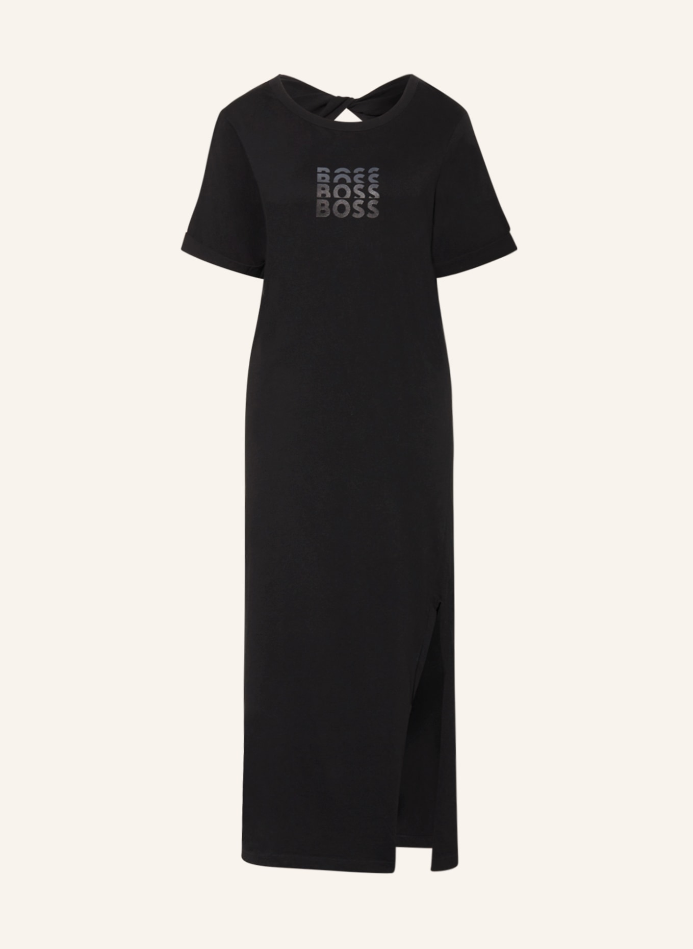 BOSS Jersey dress EDRESS with cut-out, Color: BLACK (Image 1)