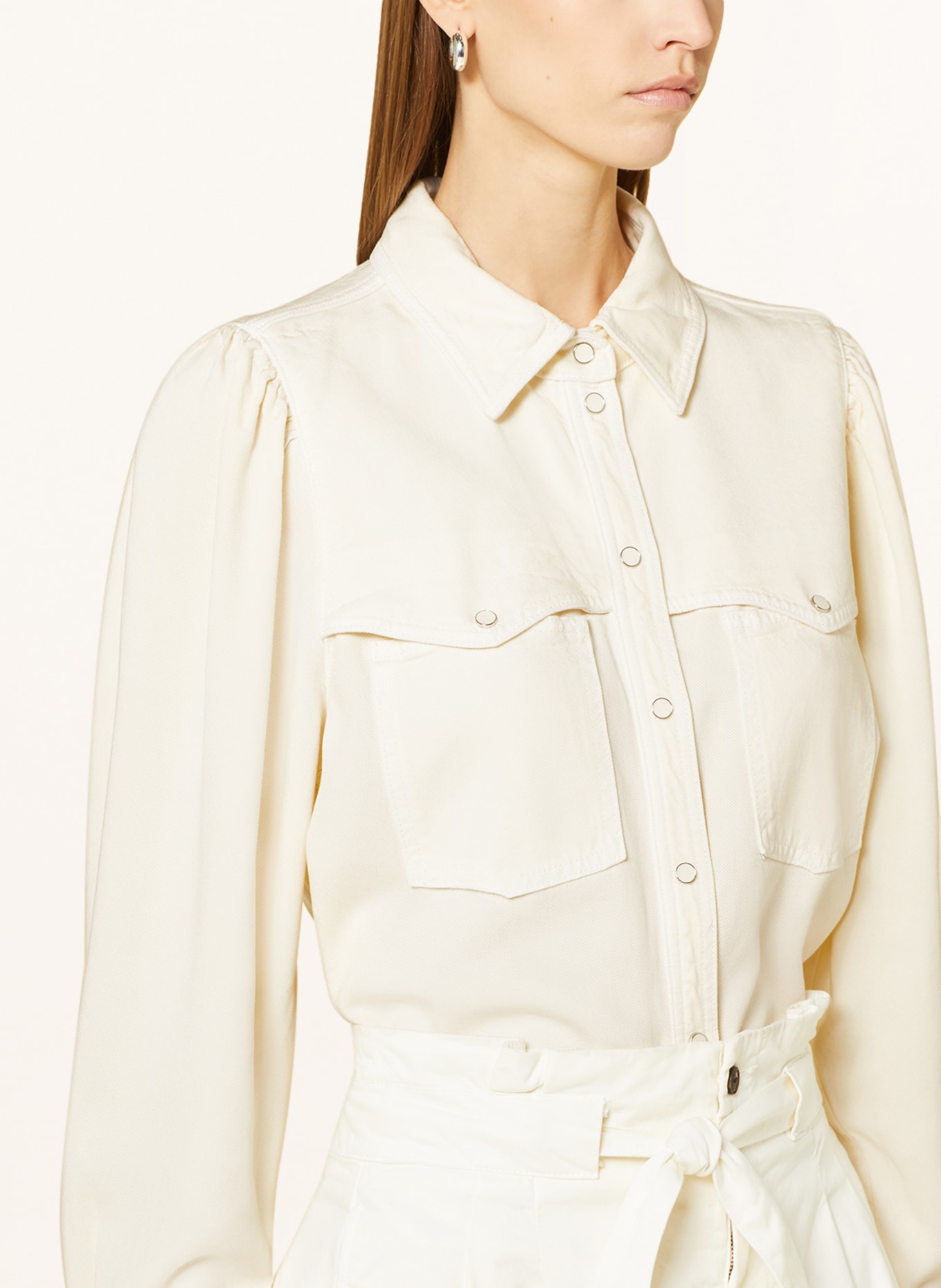 BOSS Denim blouse BENEDETTA1, Color: ECRU (Image 4)