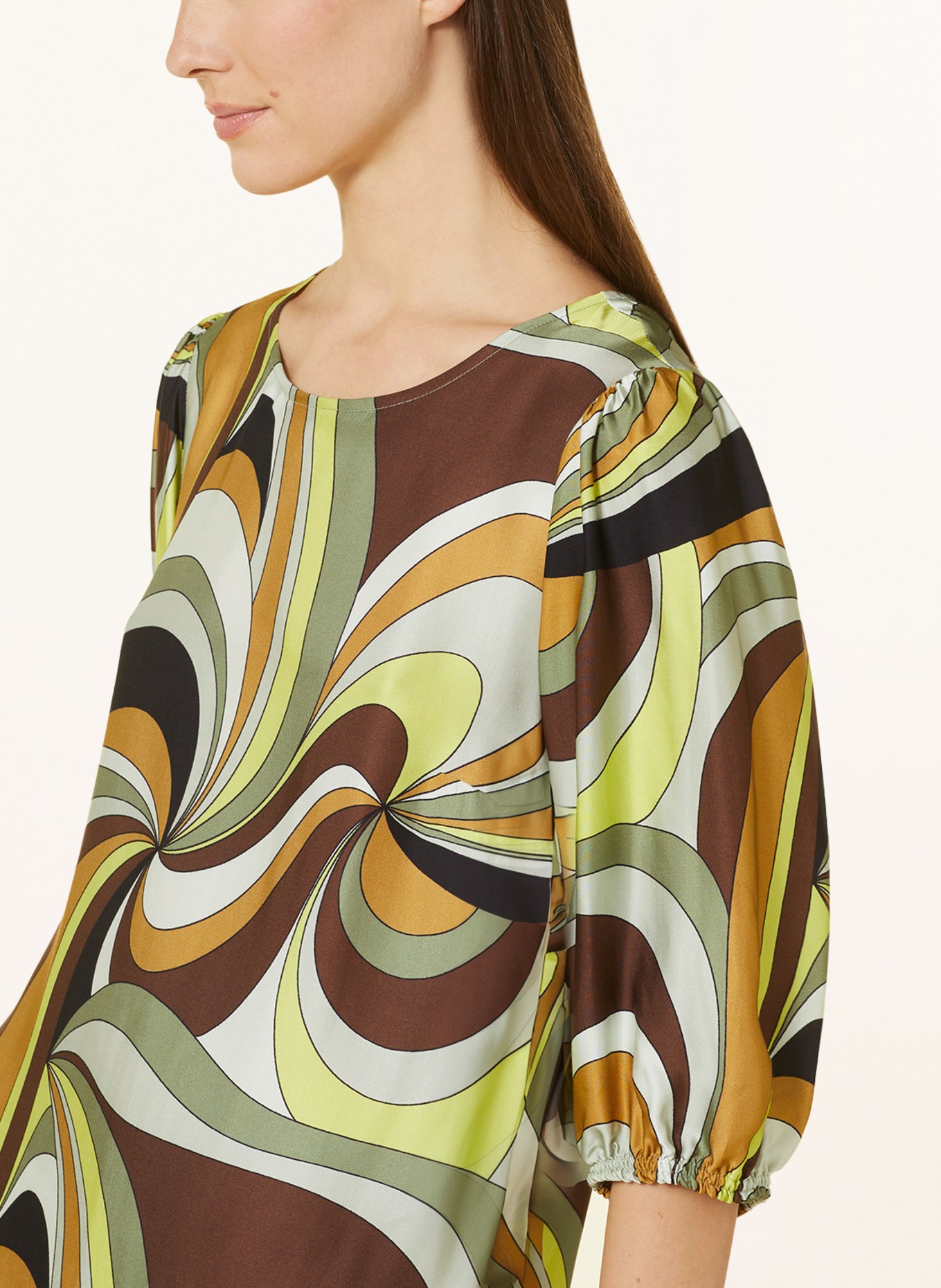 CINQUE Dress CIISI, Color: BROWN/ OLIVE/ LIGHT GREEN (Image 4)