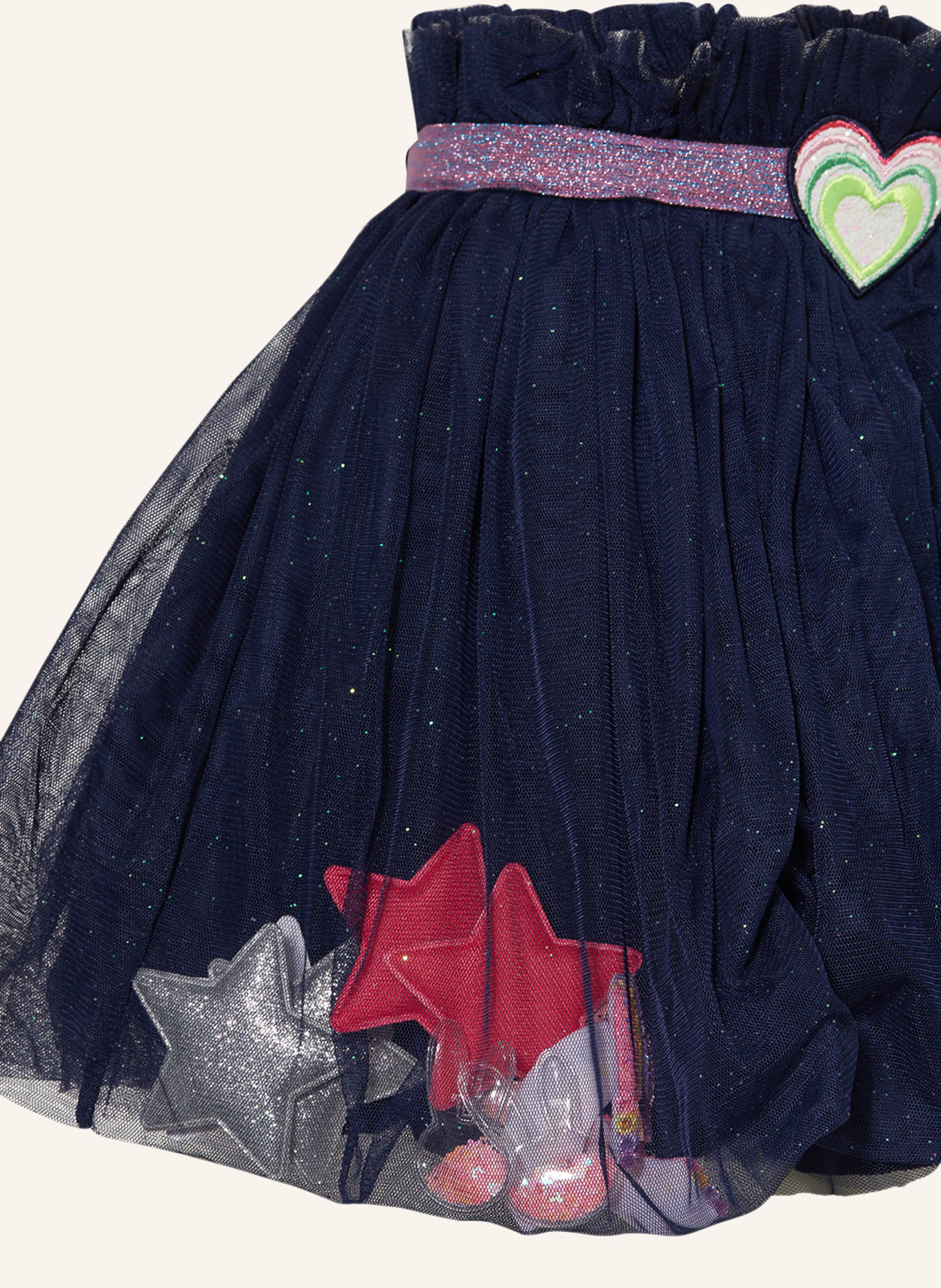Billieblush Spódnica tiulowa z błyszczącą przędzą, Kolor: GRANATOWY (Obrazek 3)