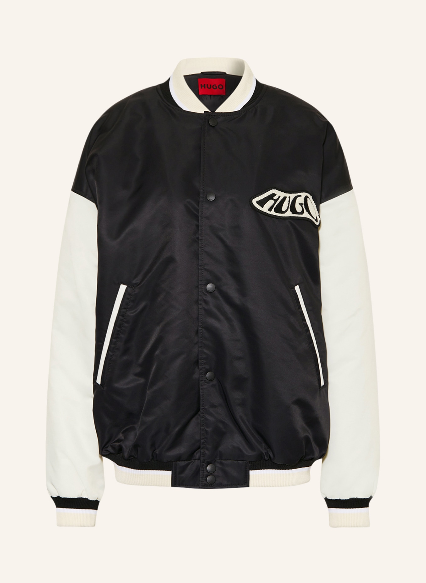HUGO College jacket FLESIA, Color: BLACK/ WHITE (Image 1)
