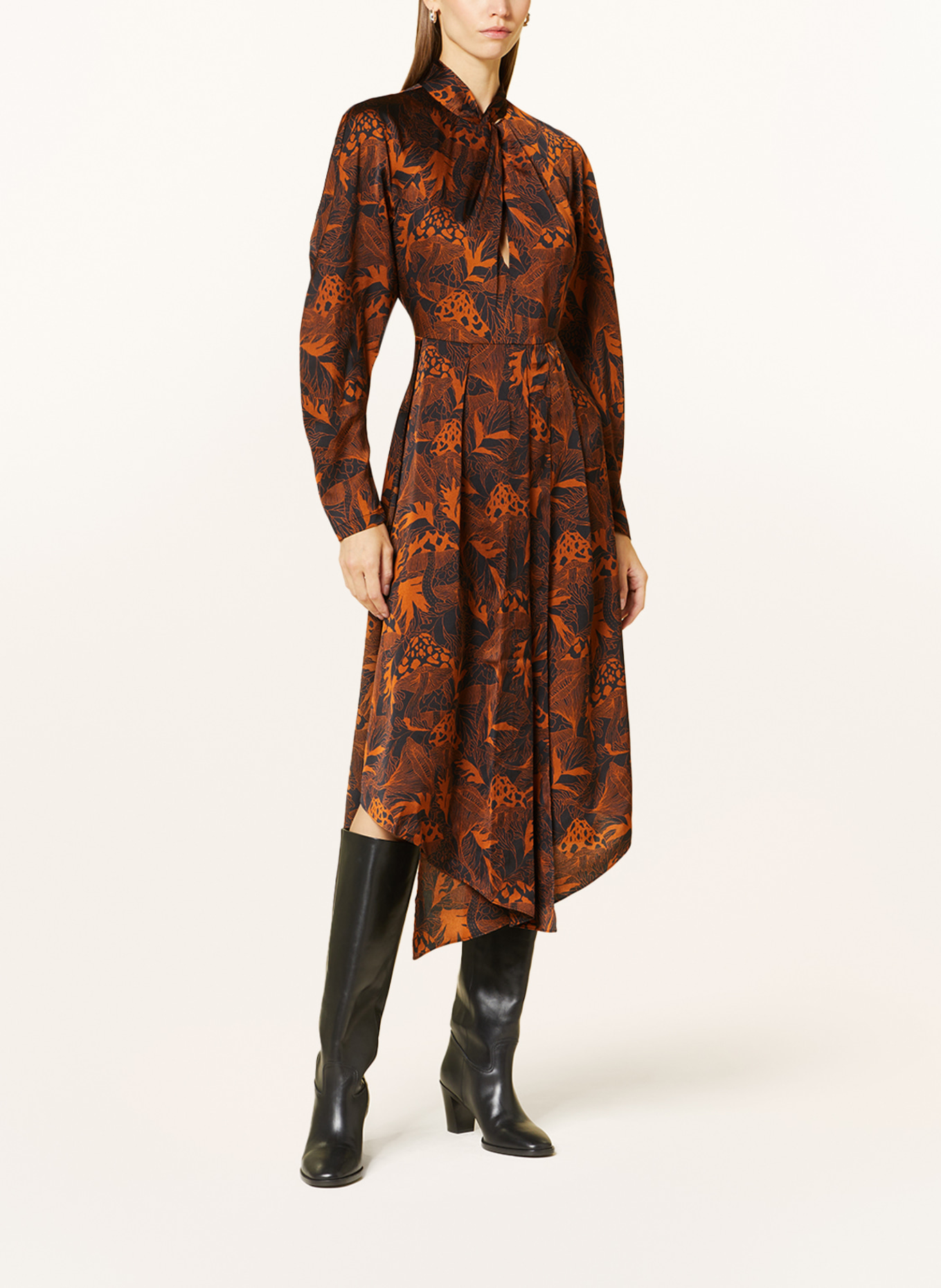 HUGO Dress KUMBARULA, Color: DARK BROWN/ DARK ORANGE (Image 2)