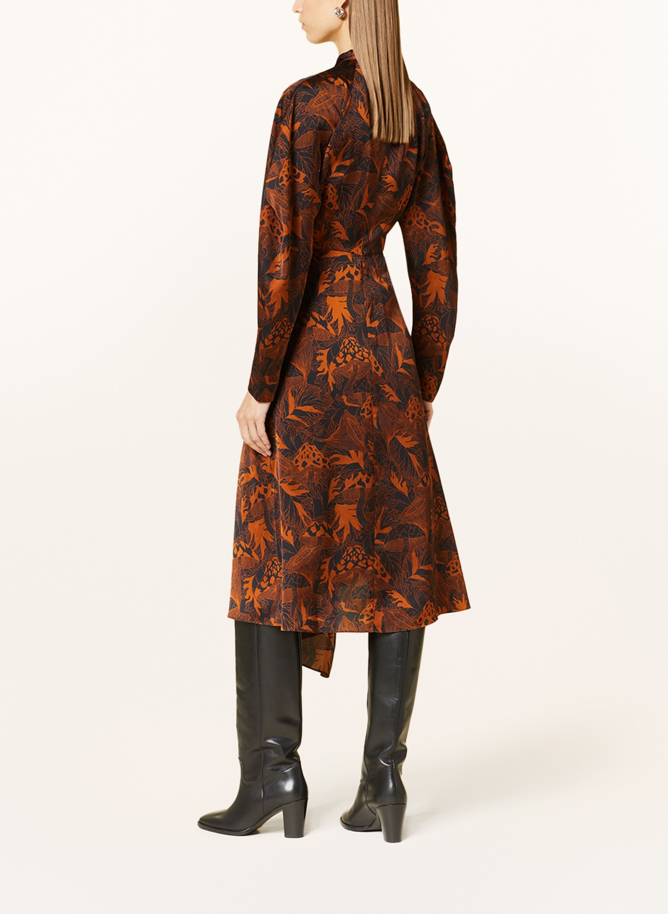 HUGO Dress KUMBARULA, Color: DARK BROWN/ DARK ORANGE (Image 3)