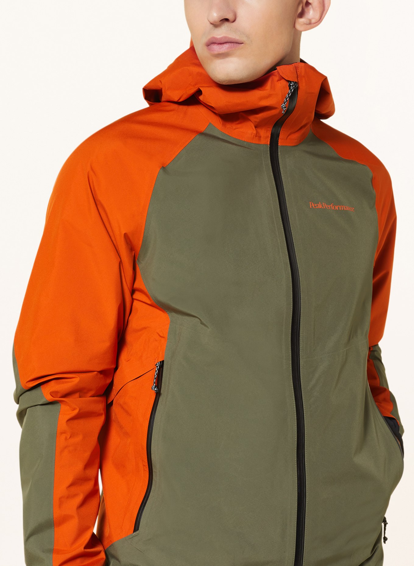 Peak Performance Outdoor jacket COMMUTER GORE-TEX PAC, Color: DARK ORANGE/ OLIVE (Image 5)