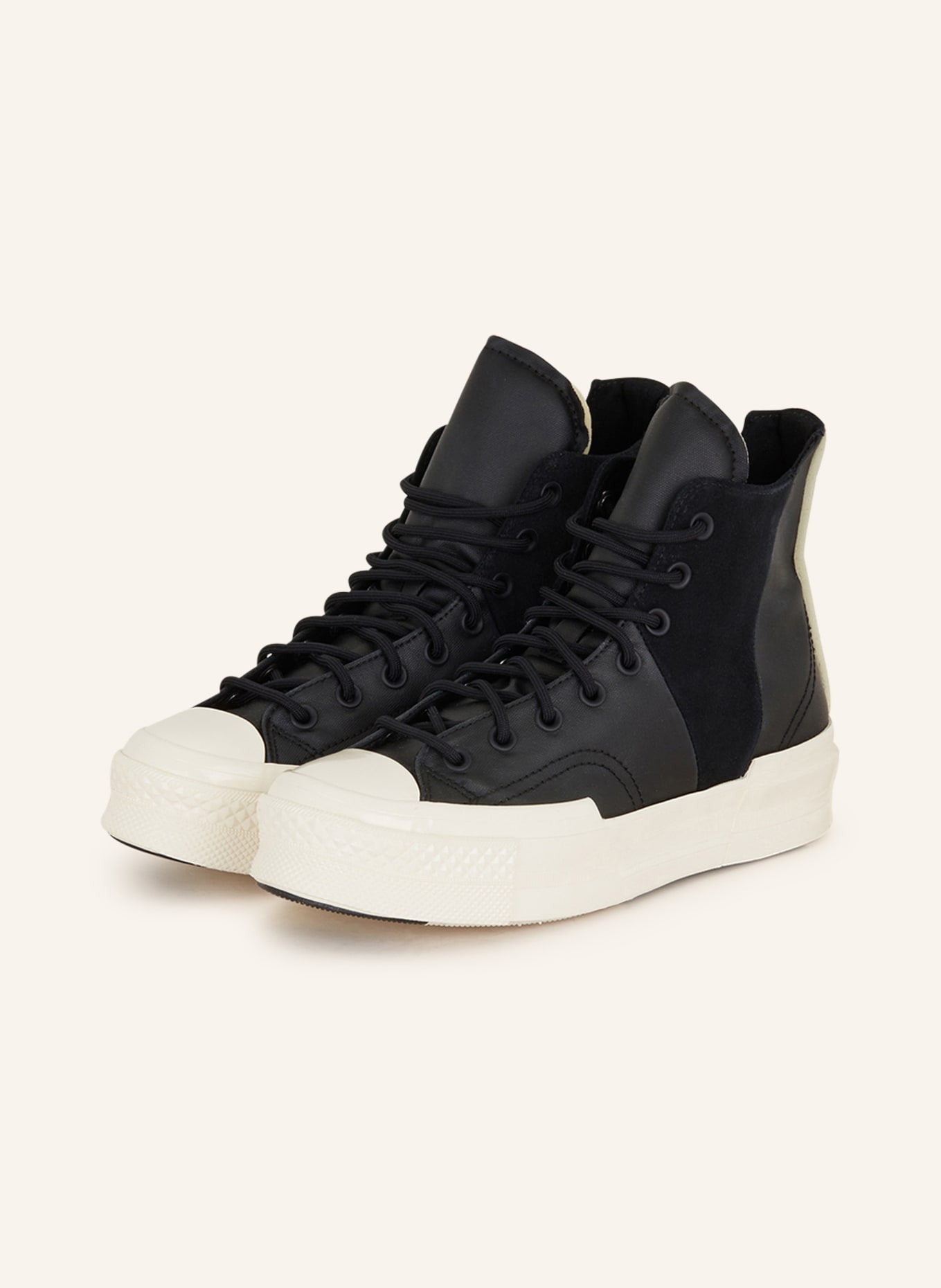 HUGO - Mixed-material trainers with suede and coated canvas