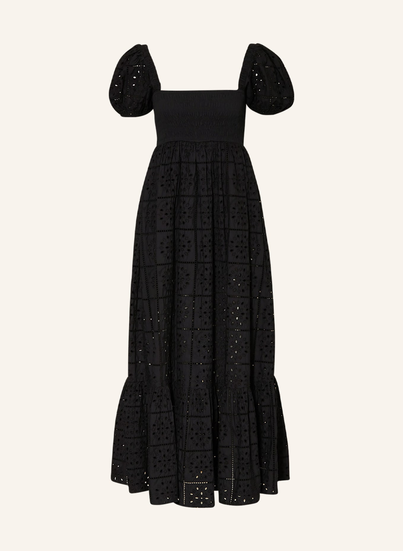 GANNI Dress with broderie anglaise, Color: BLACK (Image 1)