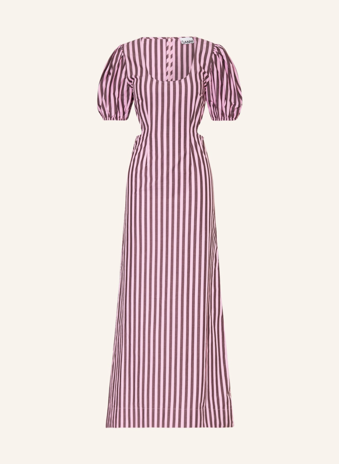 GANNI Kleid mit Cut-out, Farbe: ROSA/ DUNKELGRAU (Bild 1)