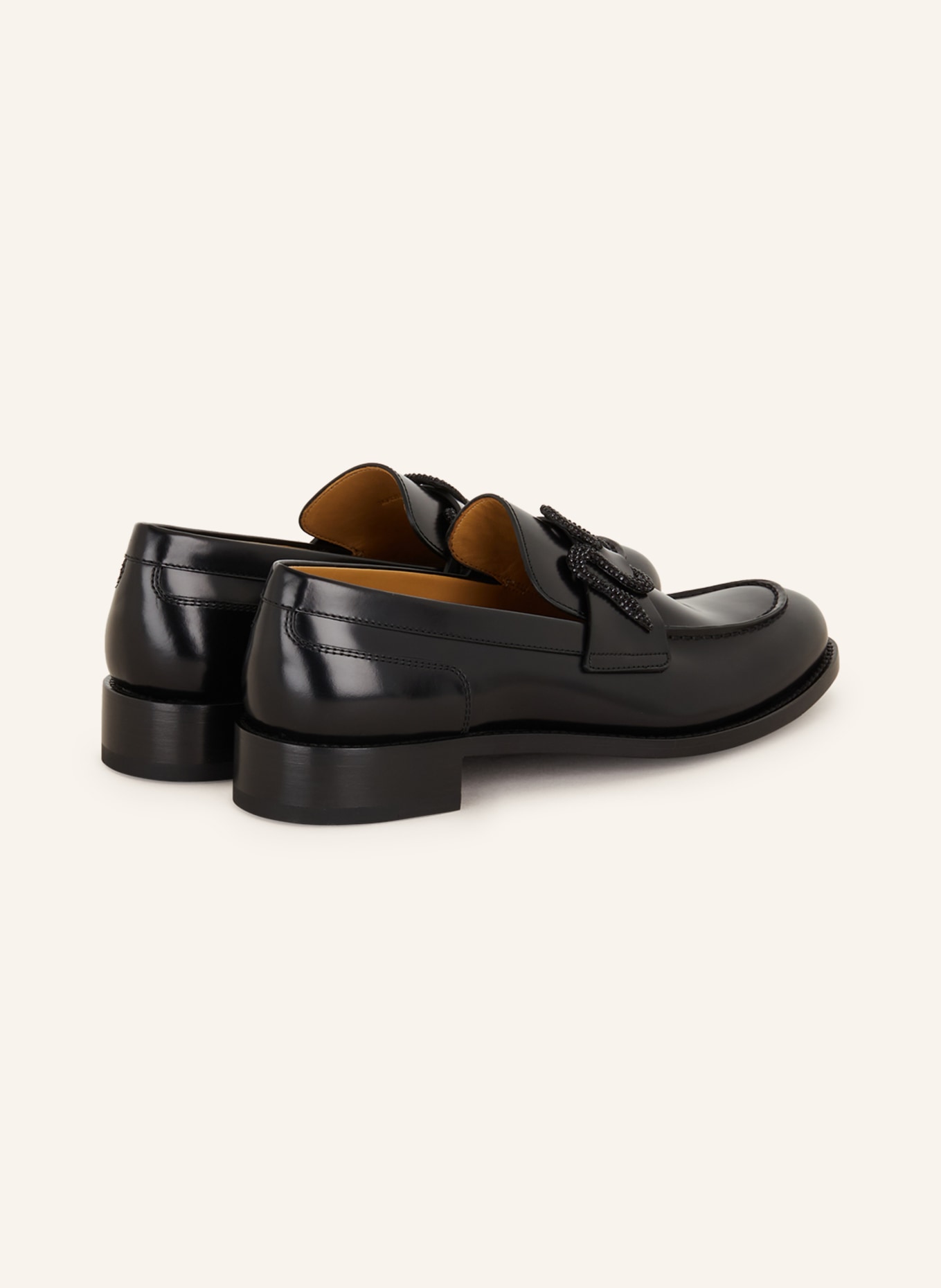 RENE CAOVILLA Loafers with decorative gems, Color: BLACK (Image 2)