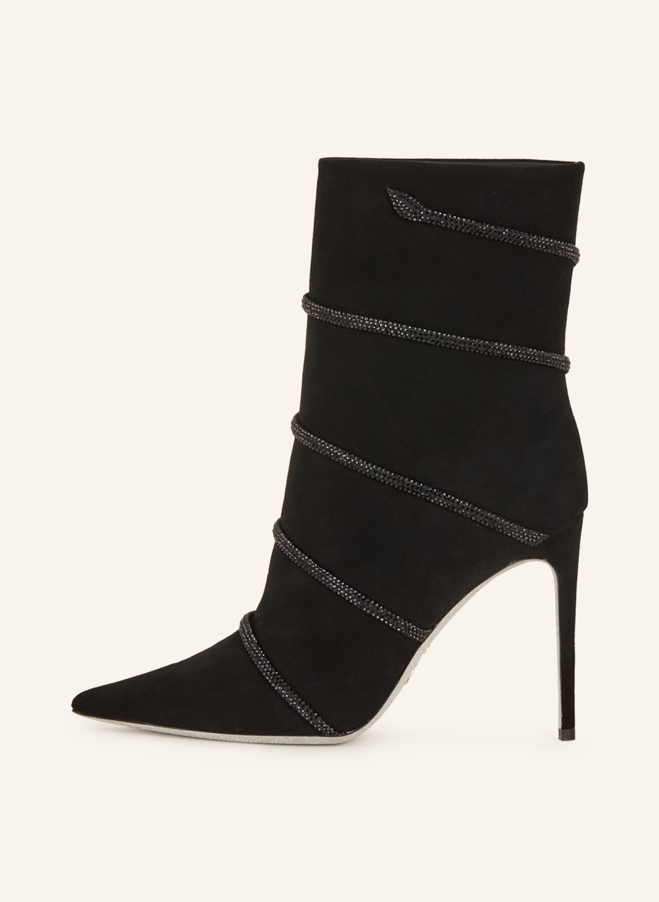 RENE CAOVILLA Ankle boots with decorative gems, Color: BLACK (Image 4)