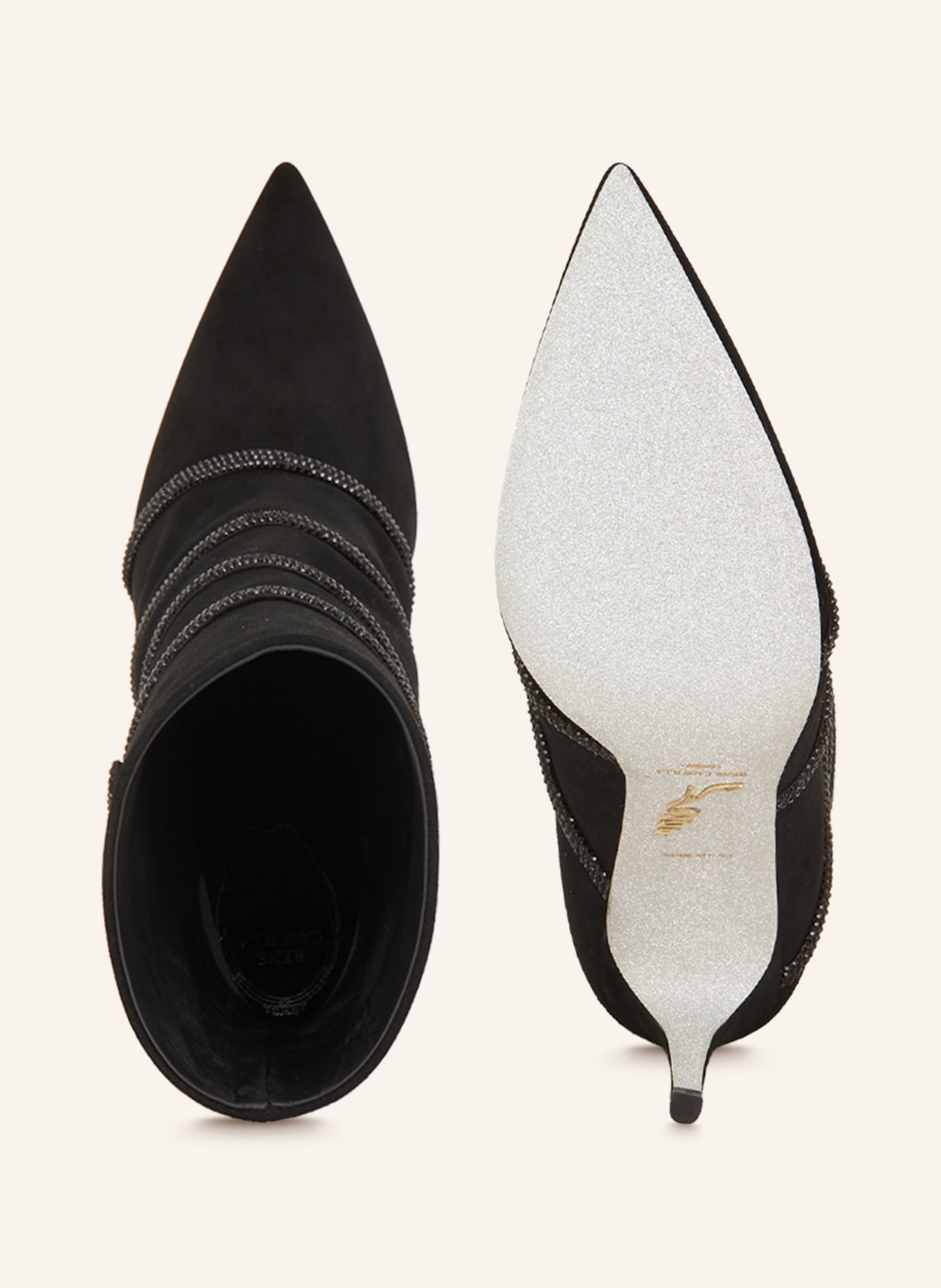 RENE CAOVILLA Kotníčkové boty s ozdobnými kamínky, Barva: ČERNÁ (Obrázek 5)
