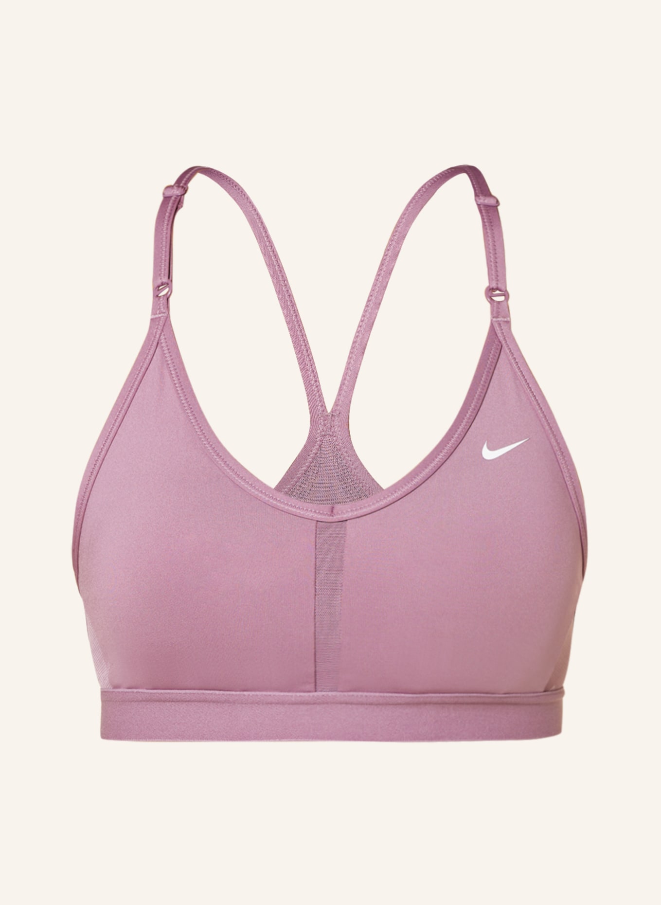 Nike Sports bra INDY with mesh in dusky pink