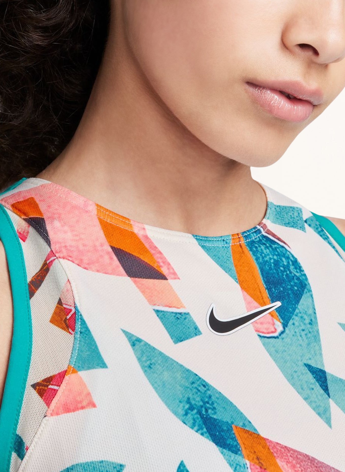 Nike Sukienka tenisowa COURT DRI-FIT SLAM, Kolor: KREMOWY/ NIEBIESKI/ RÓŻOWY (Obrazek 4)