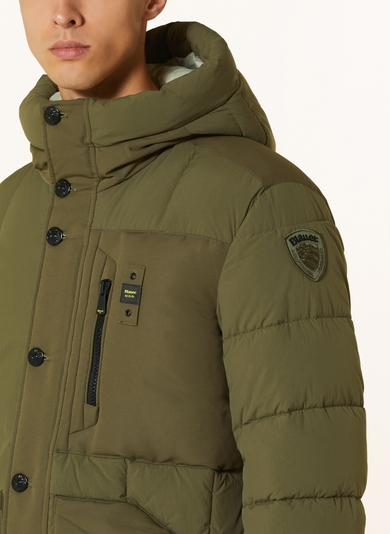 Blauer Quilted coat, Color: OLIVE (Image 5)
