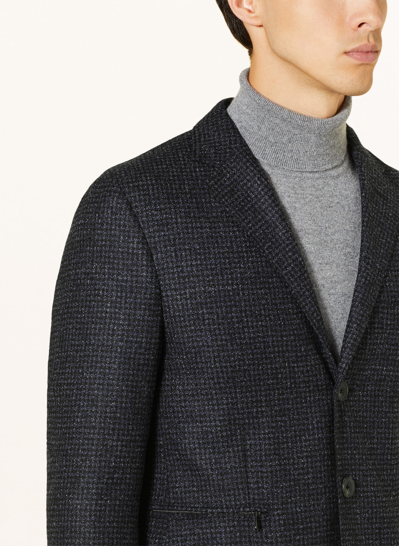 CORNELIANI Tailored jacket regular fit with detachable trim, Color: DARK BLUE/ BLACK (Image 7)