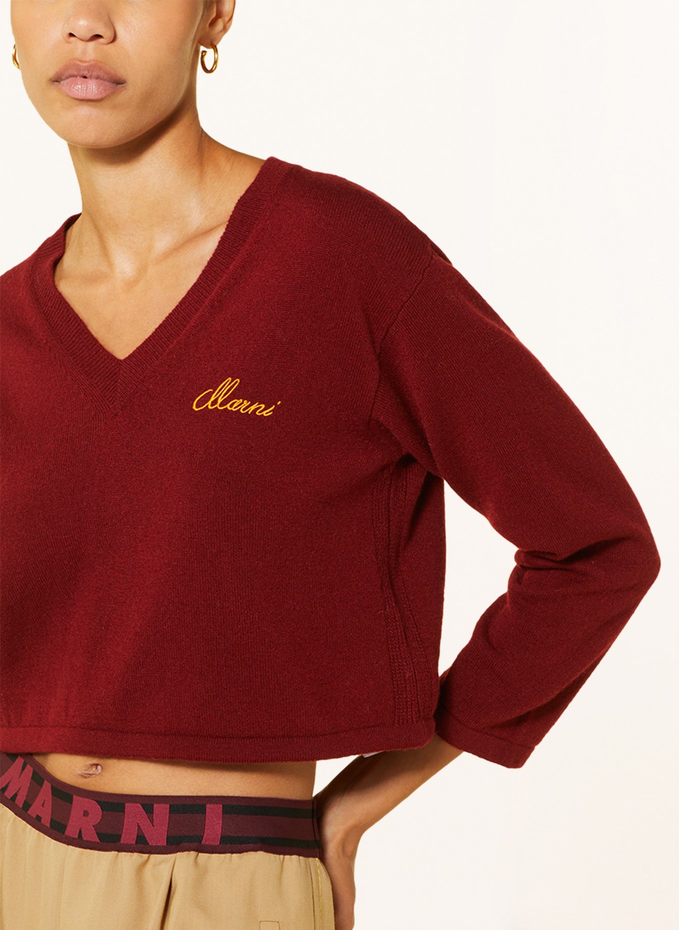 MARNI Cashmere-Pullover, Farbe: DUNKELROT (Bild 4)
