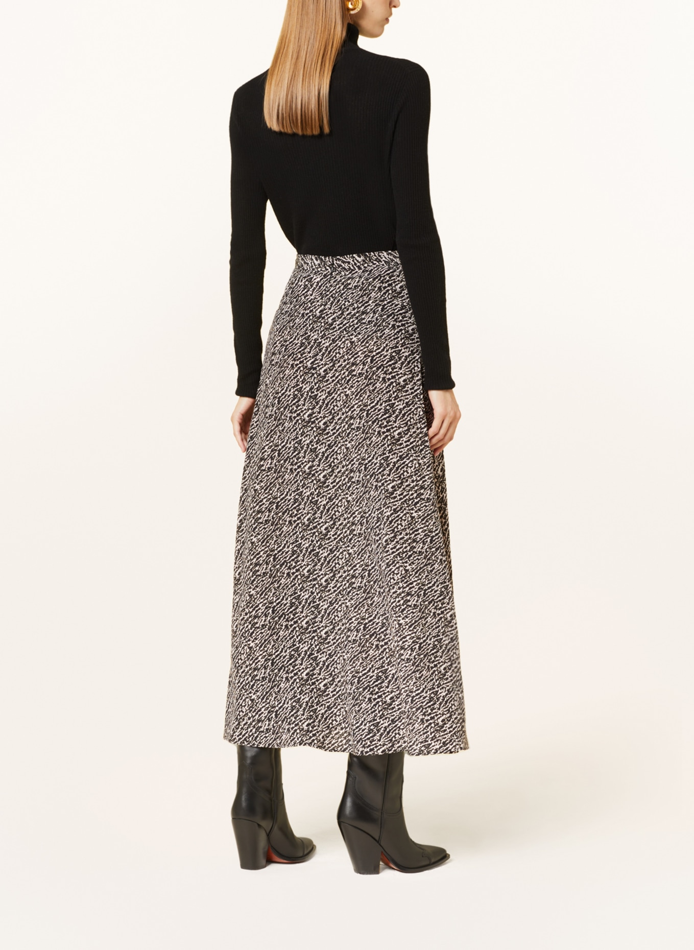 ISABEL MARANT Silk skirt SAKURA, Color: BLACK/ ECRU (Image 3)
