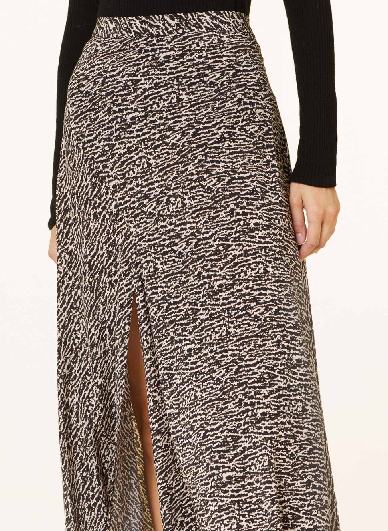ISABEL MARANT Silk skirt SAKURA, Color: BLACK/ ECRU (Image 4)